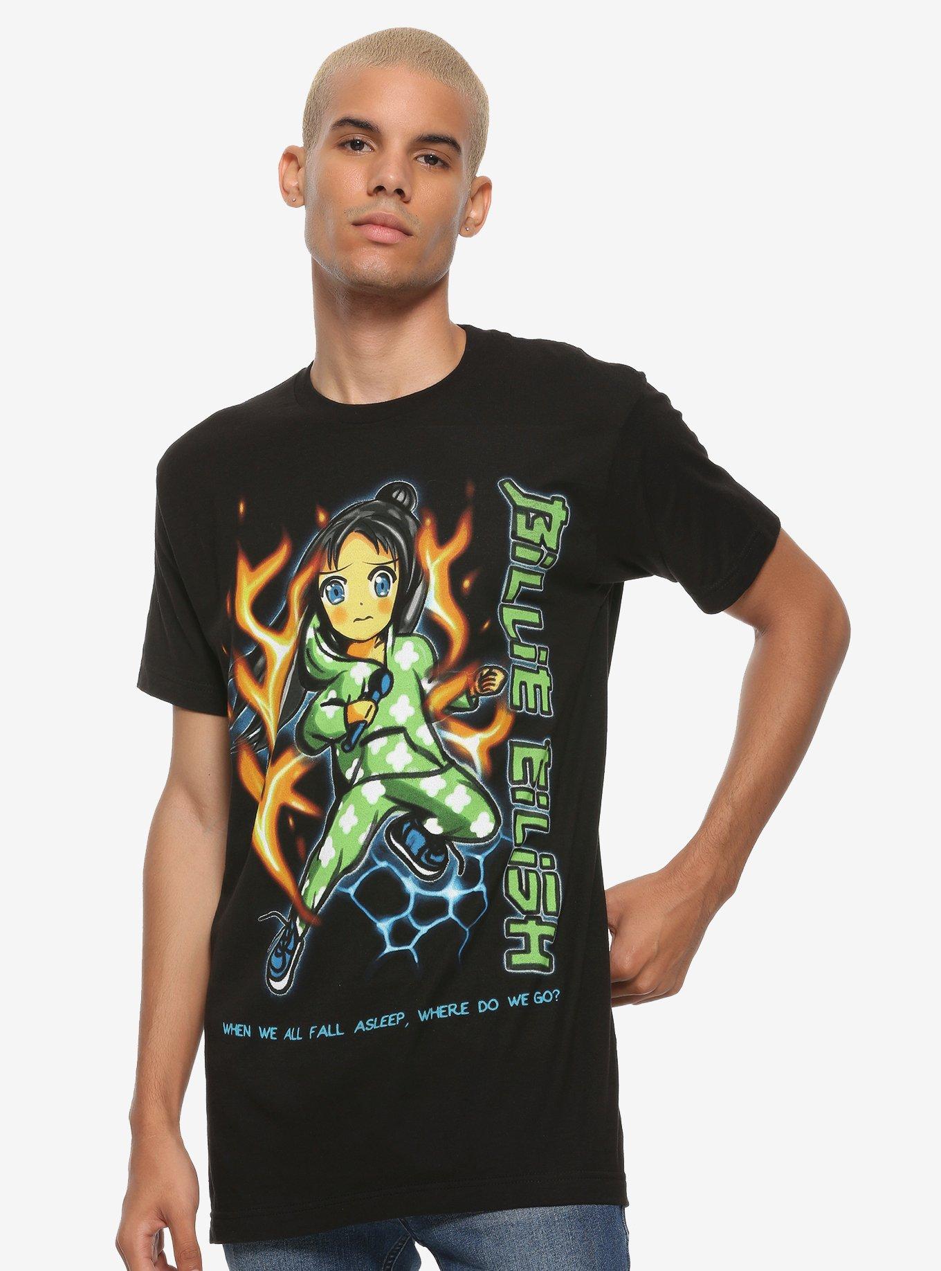 Billie Eilish Anime Flames T-Shirt, , alternate