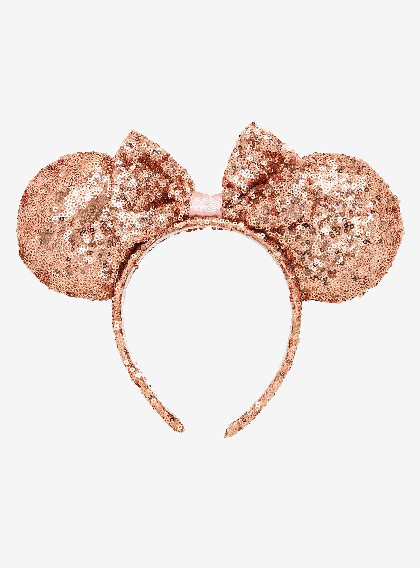 Disney Minnie Mouse Rose Gold Sequin Ear Headband, , alternate