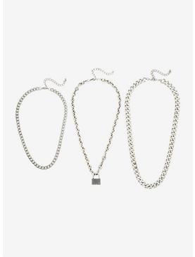 Padlock Chain Necklace Set, , hi-res
