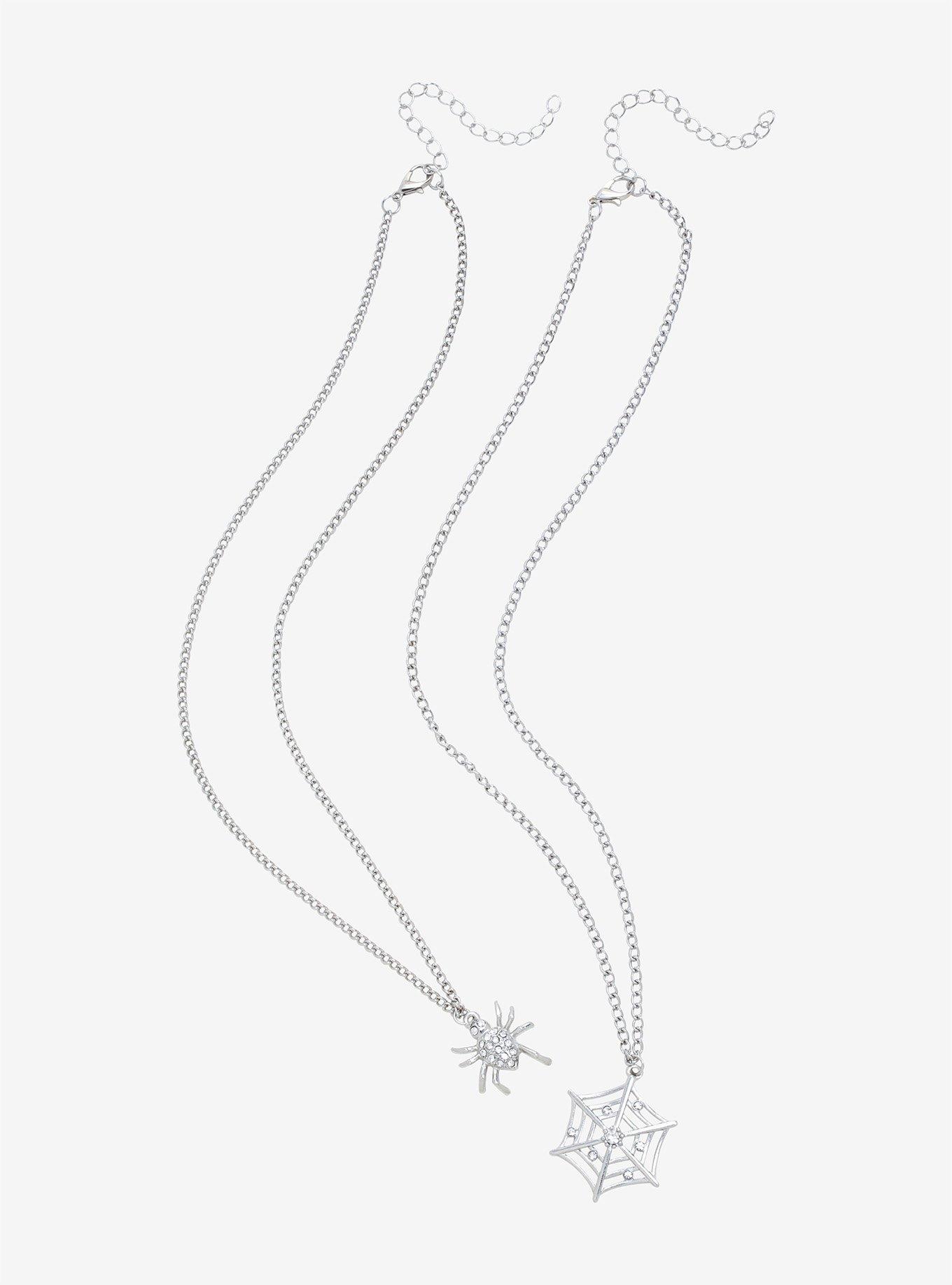 Spider & Web Best Friend Necklace Set, , alternate