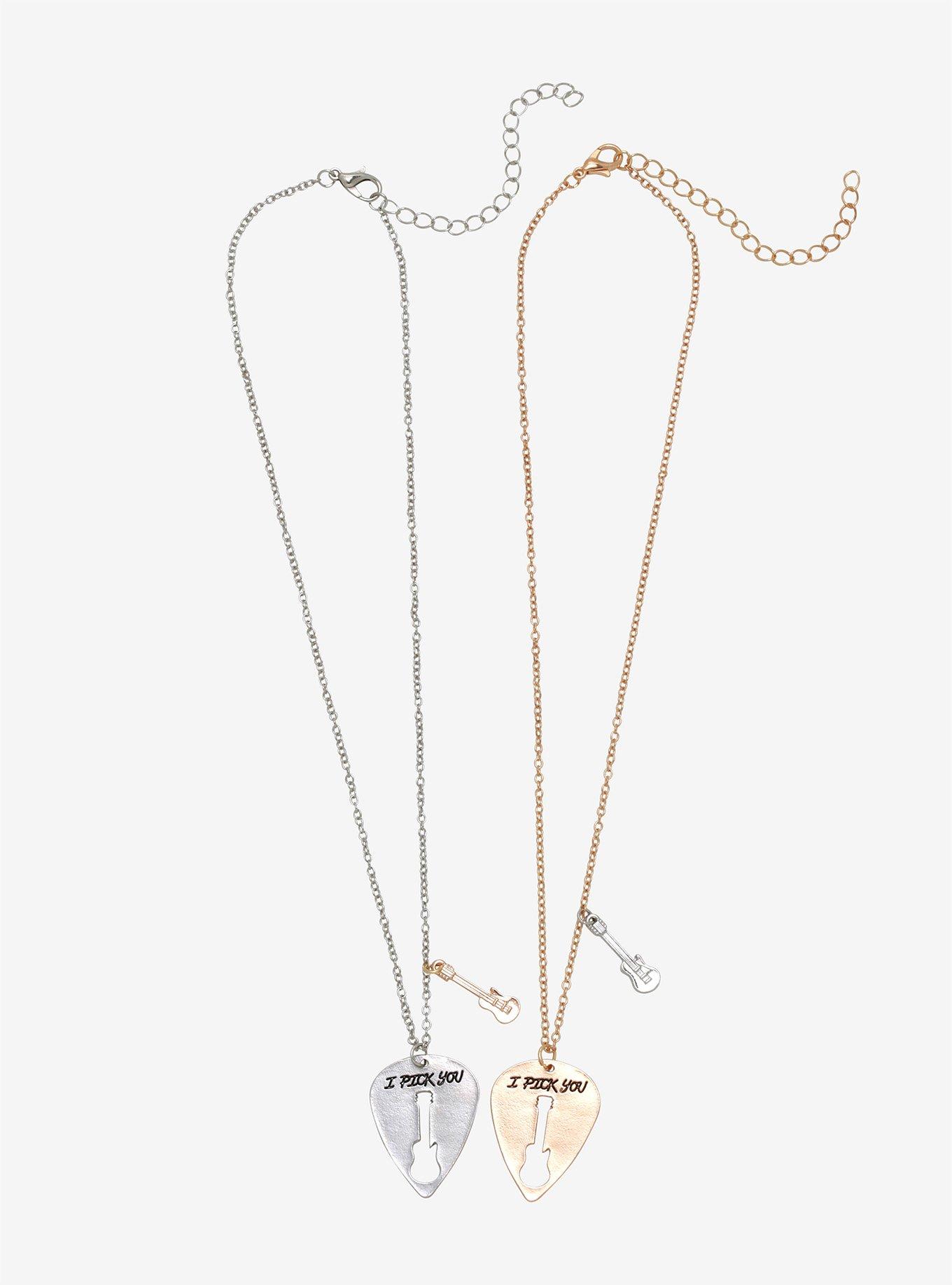 Guitar Pick Best Friend Necklace Set, , alternate