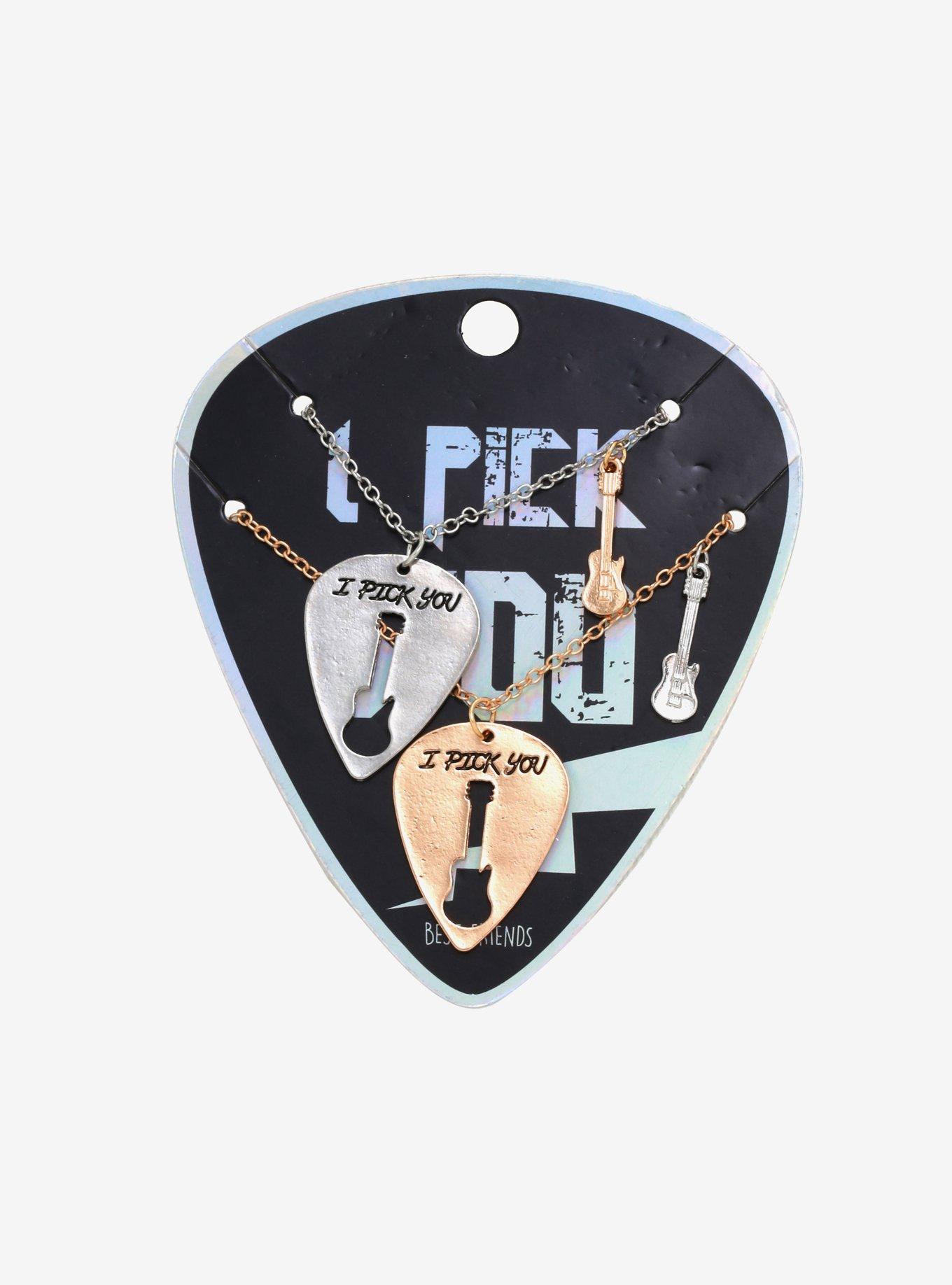 Guitar Pick Best Friend Necklace Set, , alternate