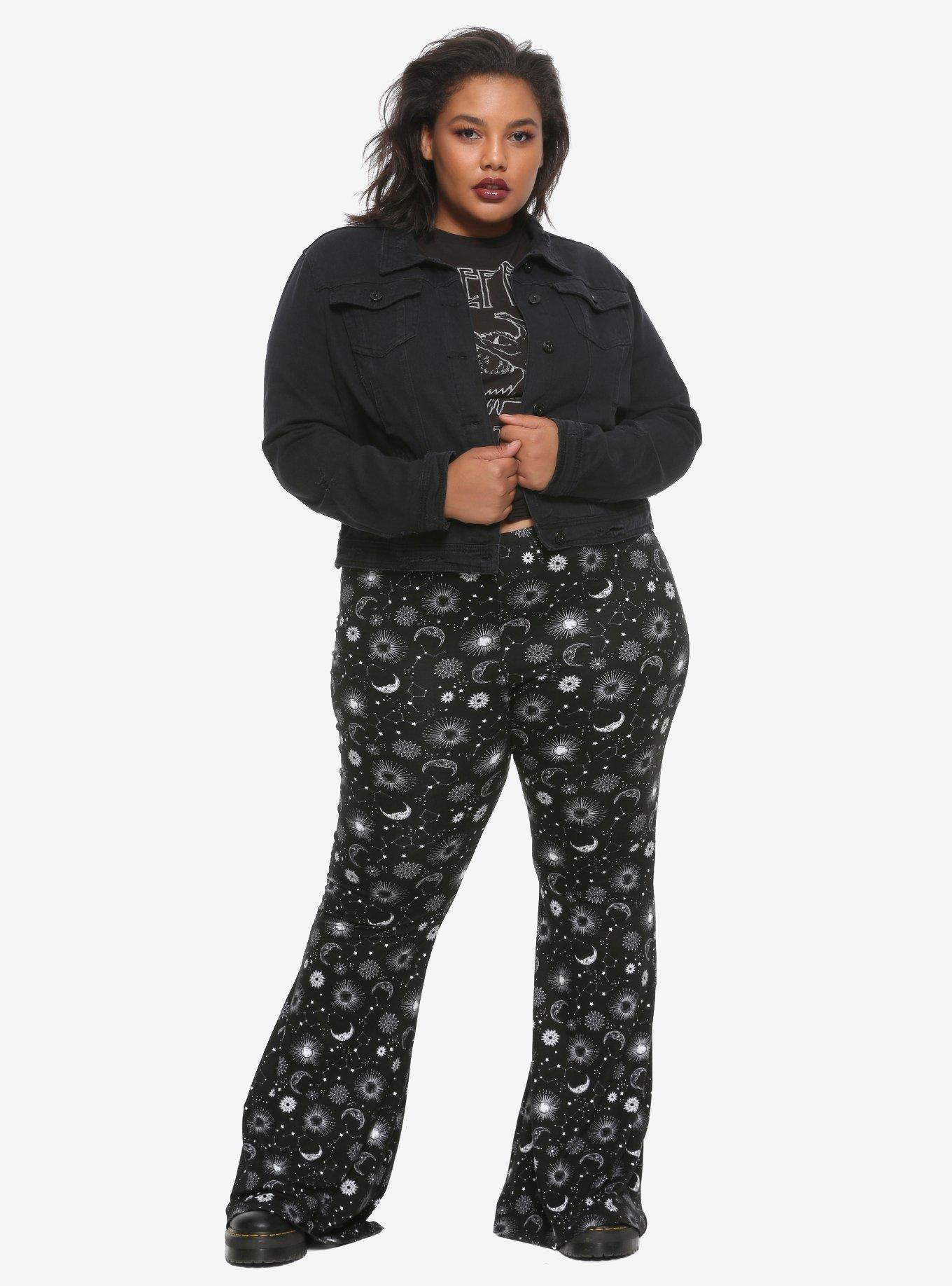 Destructed Girls Black Denim Jacket Plus Size, DENIM, alternate