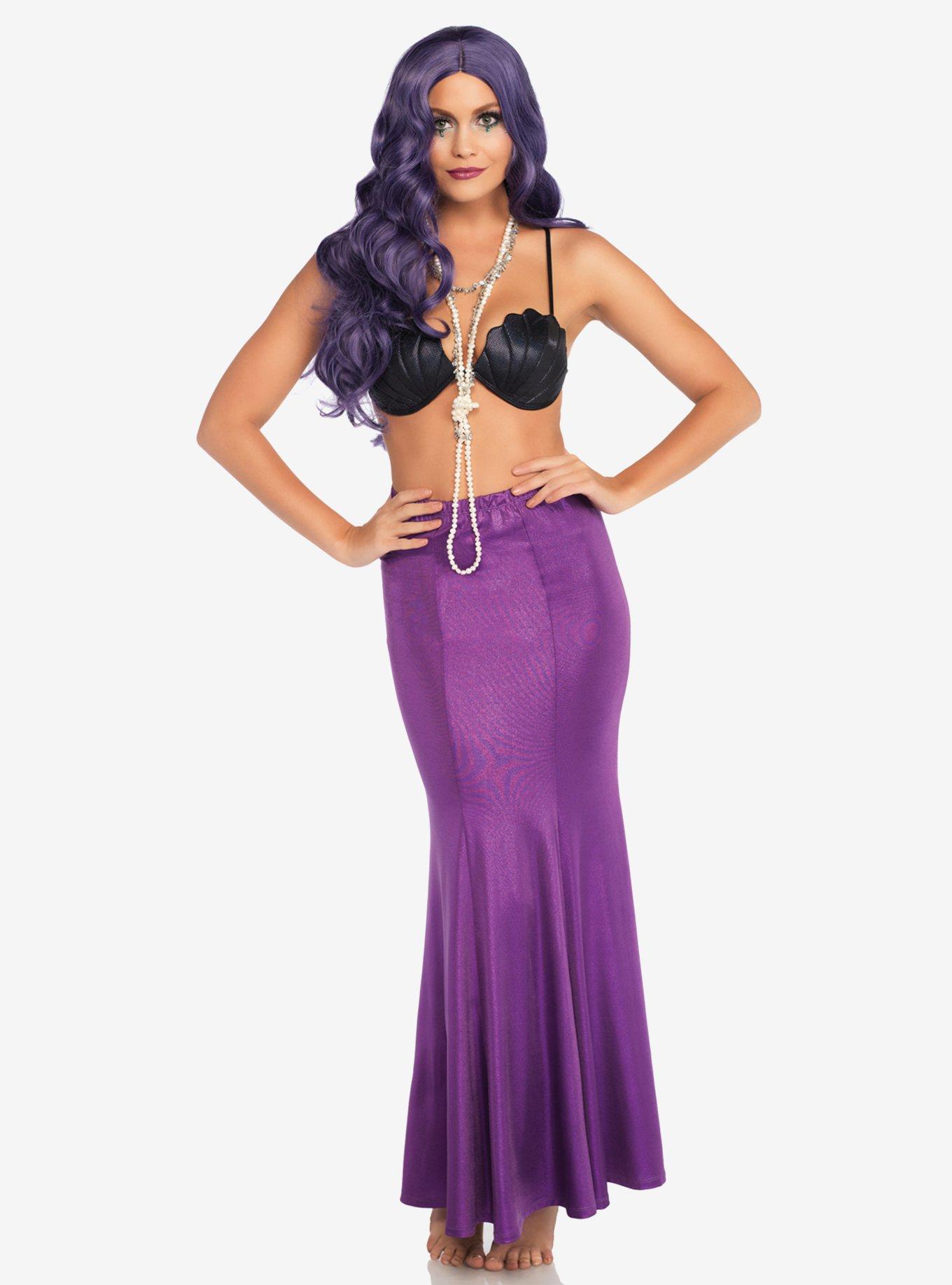 Purple Shimmer Spandex Mermaid Skirt, , hi-res