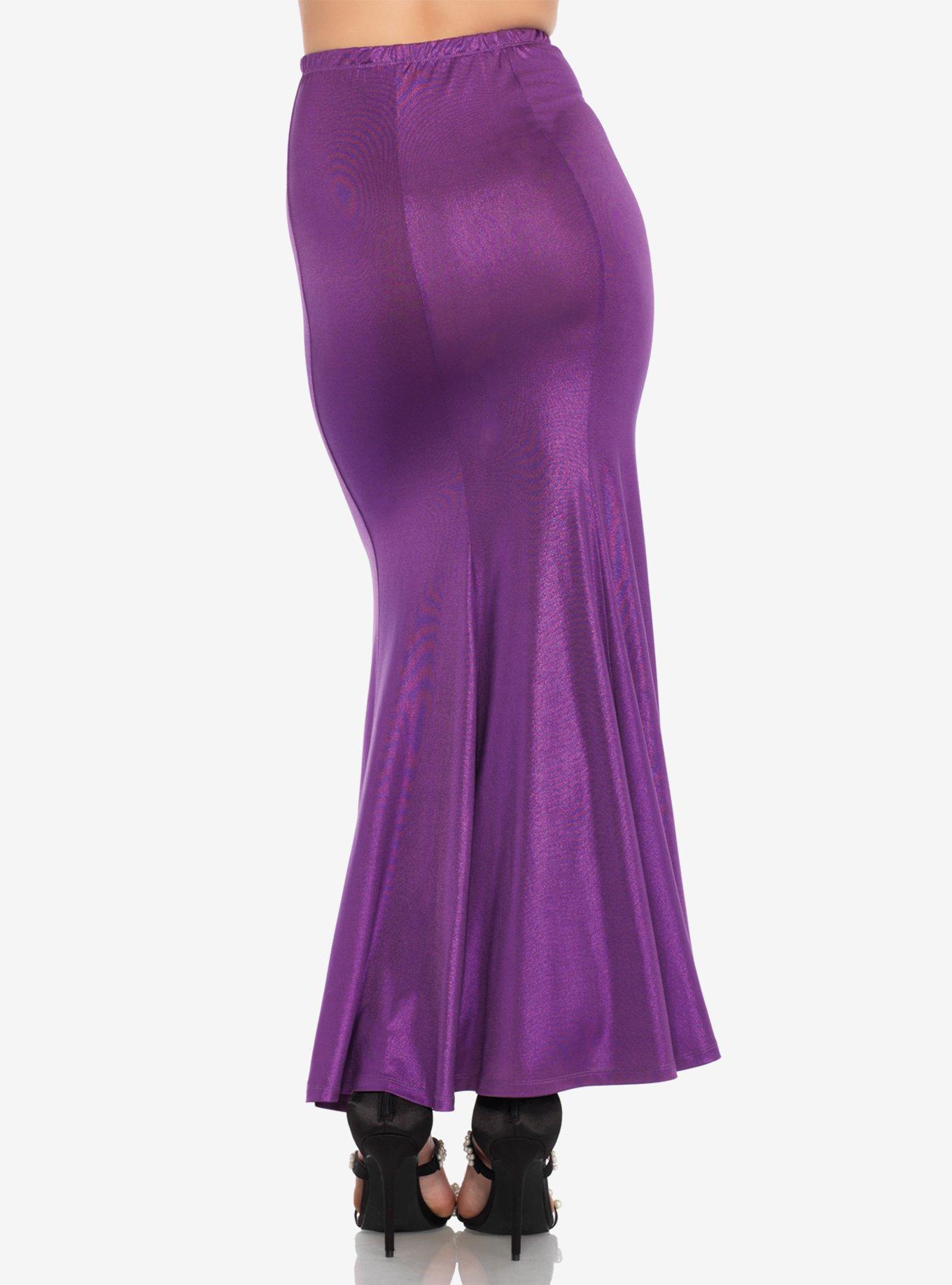 Purple Shimmer Spandex Mermaid Skirt, PURPLE, alternate