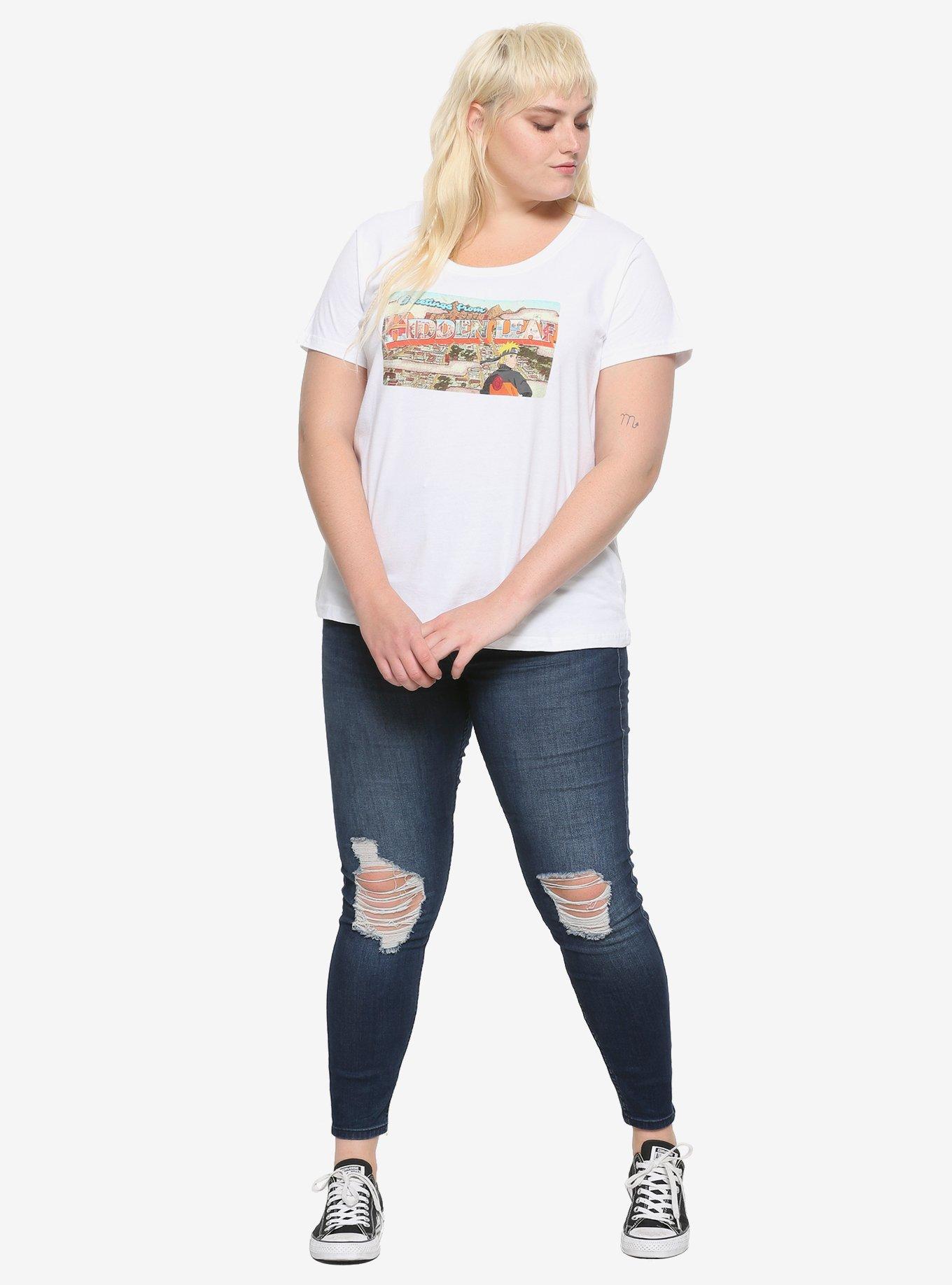 Naruto Shippuden Greetings From Hidden Leaf Girls T-Shirt Plus Size, MULTI, alternate