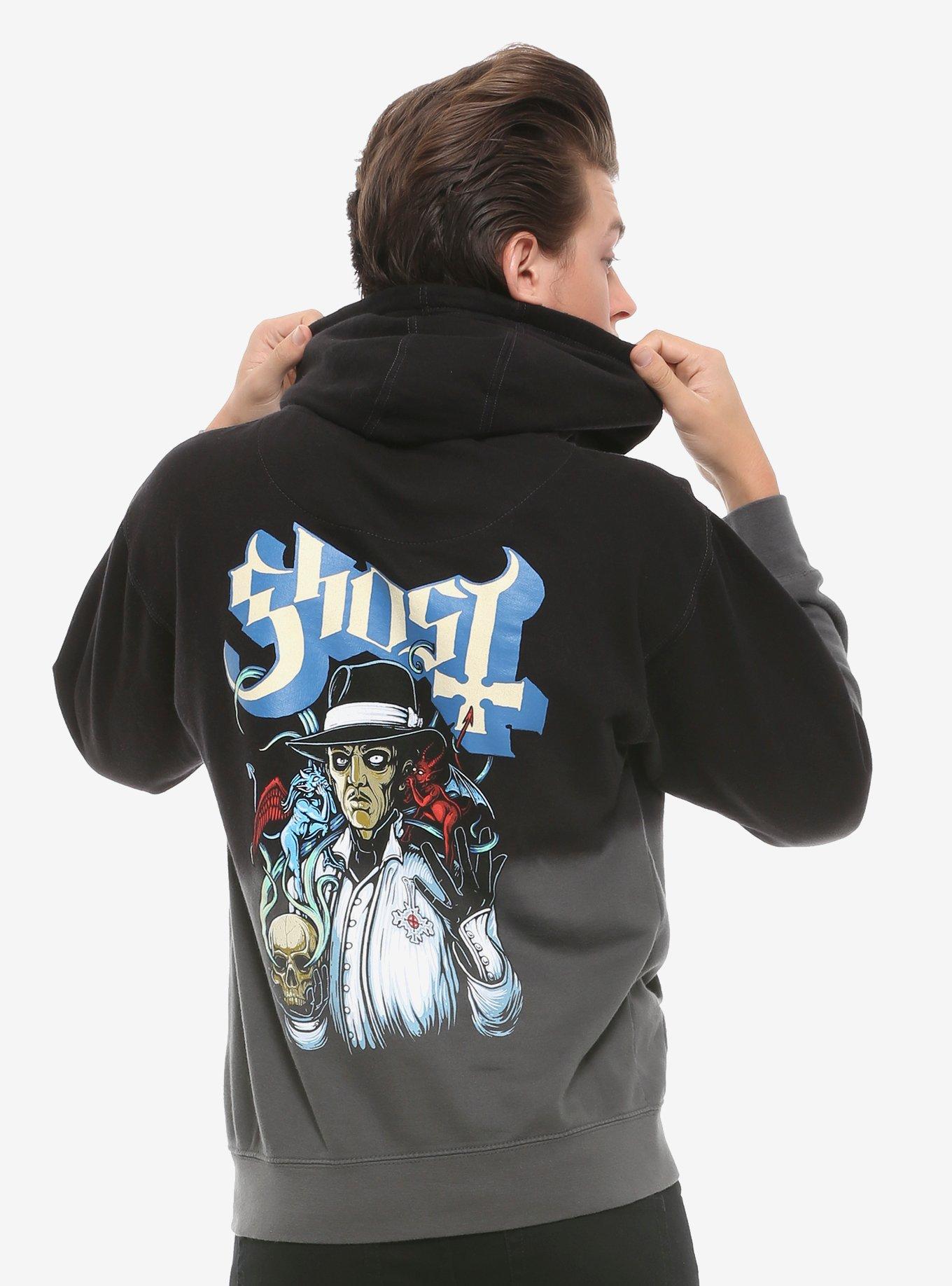 Ghost Grucifix Dip-Dye Hoodie, BLACK, alternate