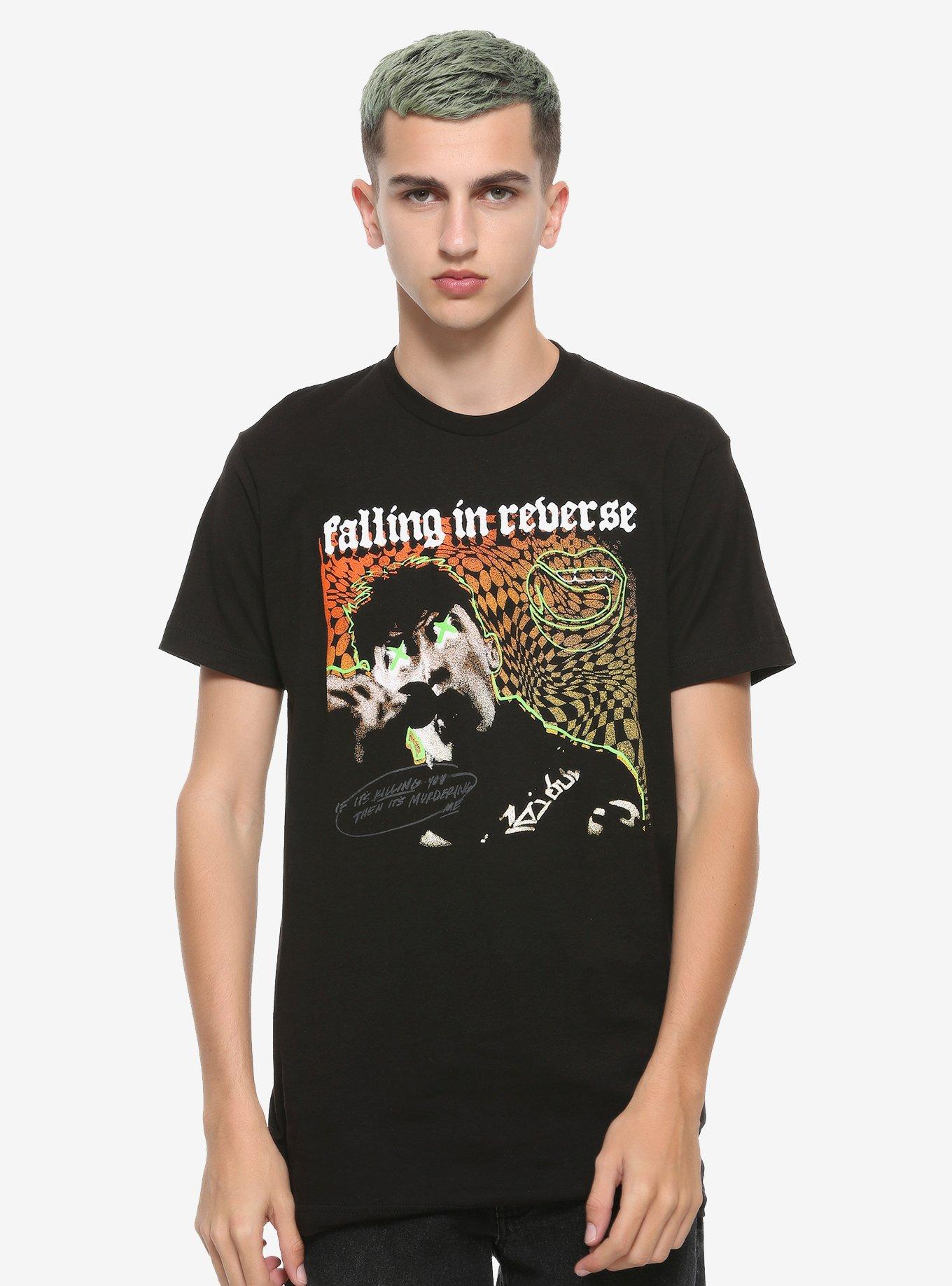 Falling In Reverse Neon Lines T-Shirt, BLACK, alternate