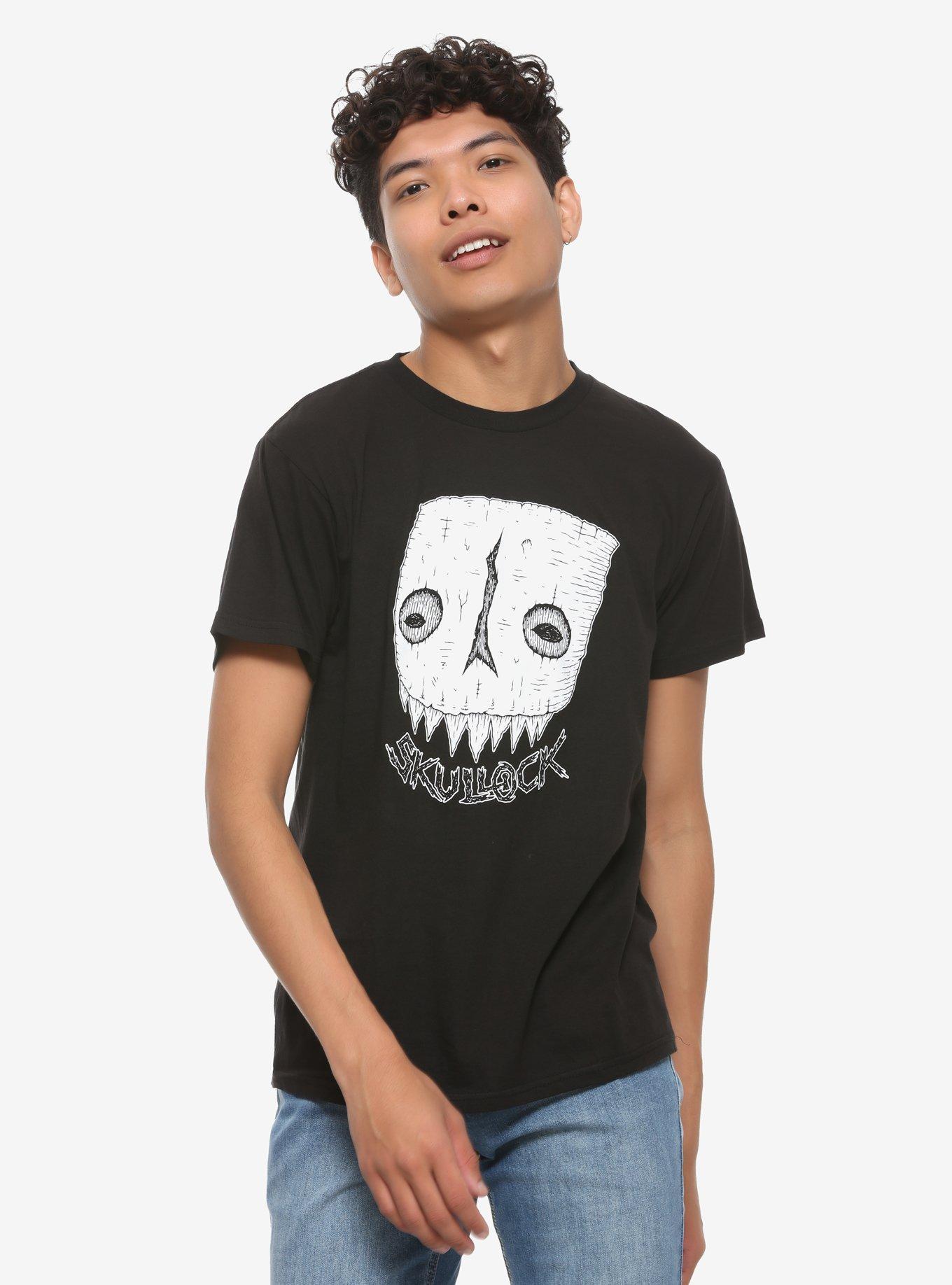 Skullock Mask T-Shirt By Crab Scrambly, BLACK, alternate