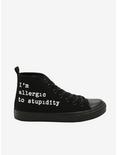 Allergic To Stupidity Hi-Top Sneakers, WHITE, alternate