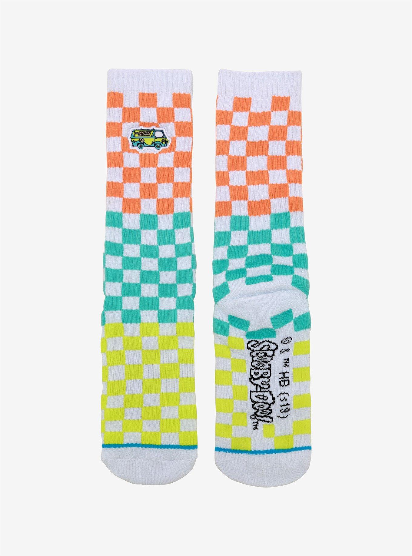 Scooby-Doo Mystery Machine Checkered Crew Socks, , alternate