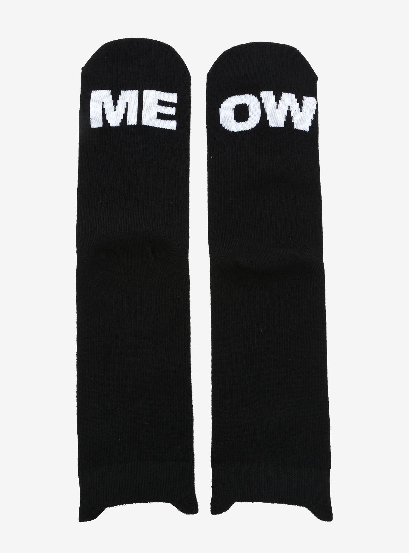 Black Cat 3D Ears Crew Socks, , alternate