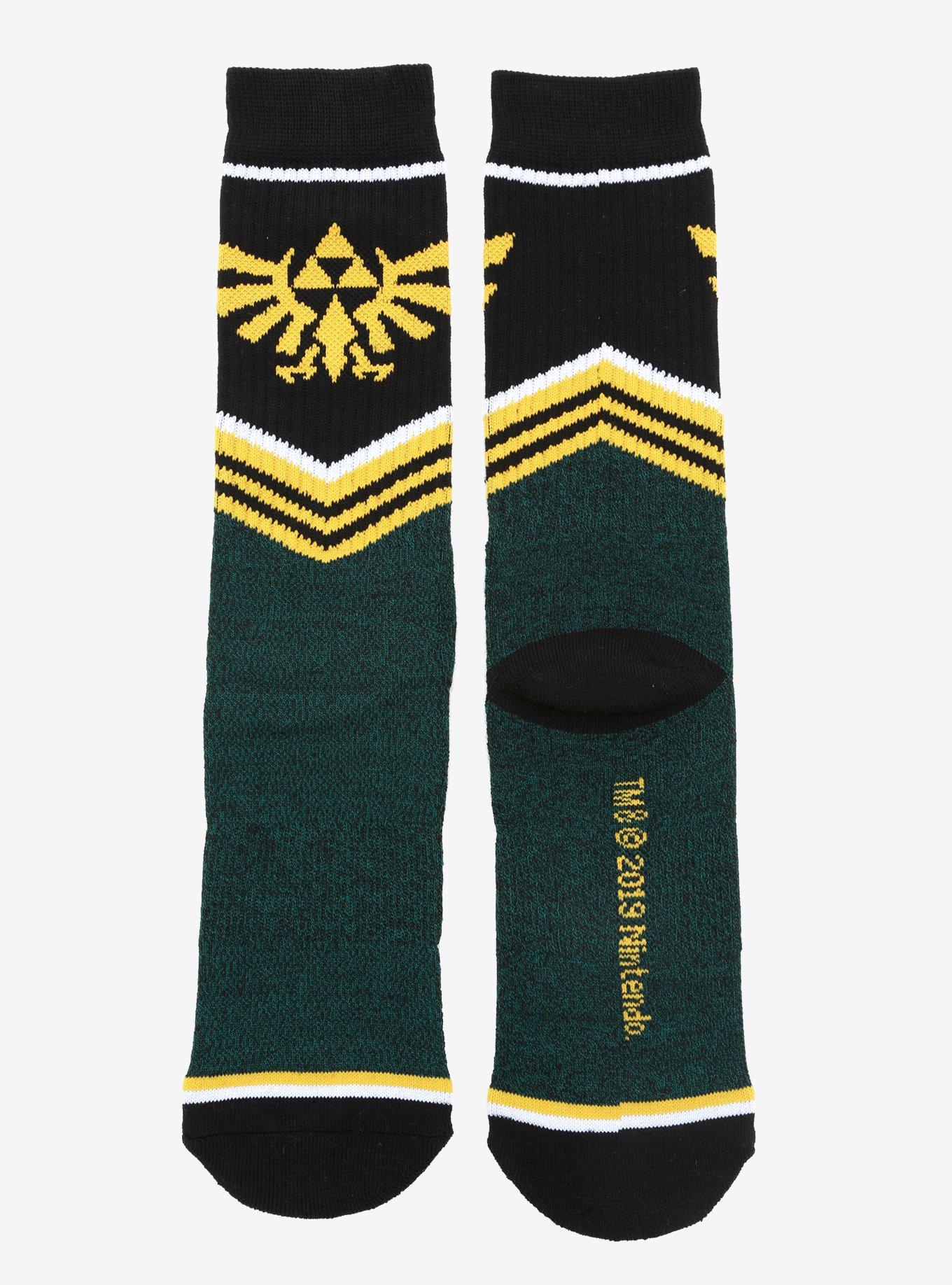 The Legend Of Zelda Triforce Color-Block Crew Socks, , alternate