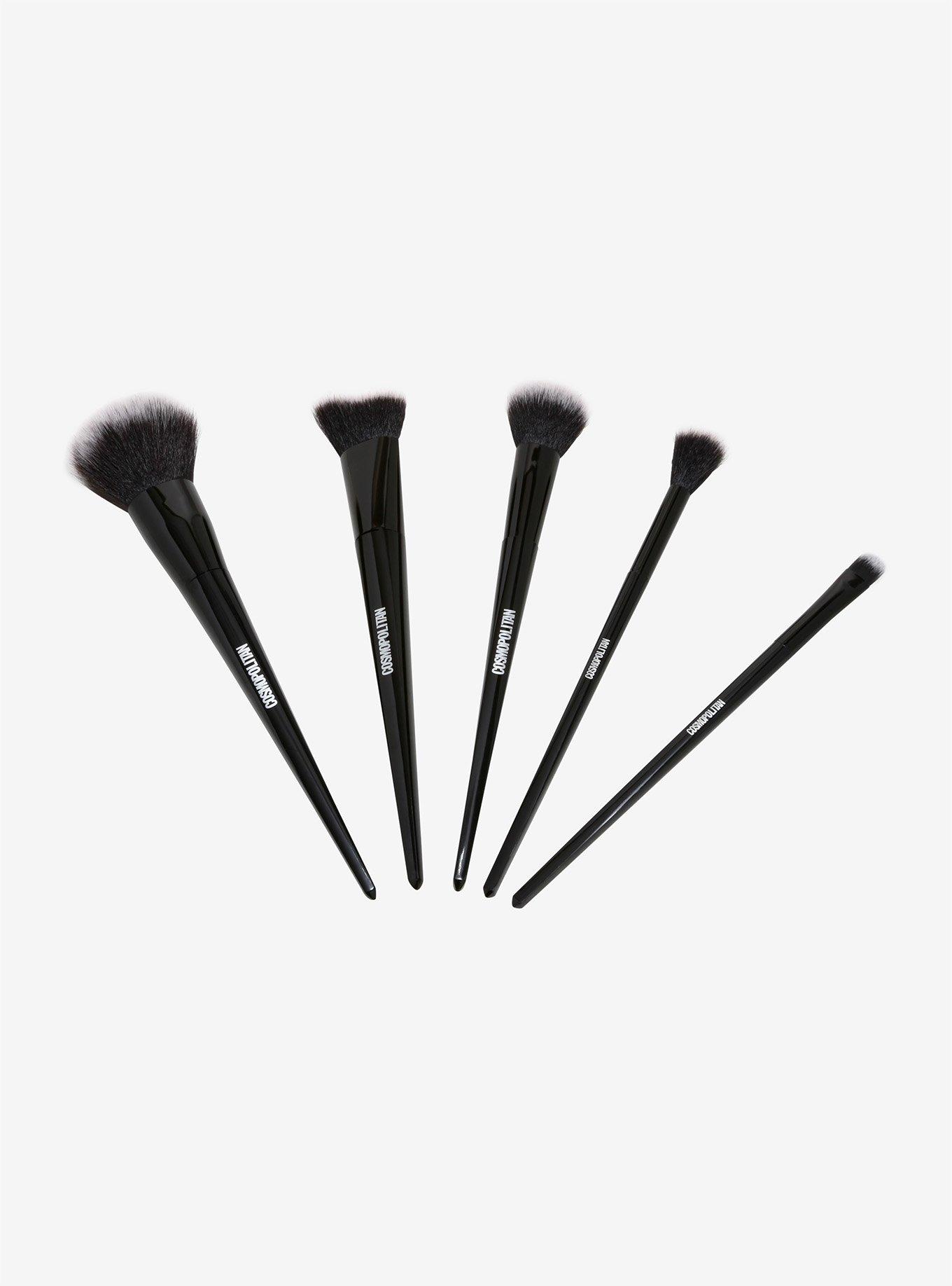 Cosmopolitan Black Makeup Brush Set, , alternate