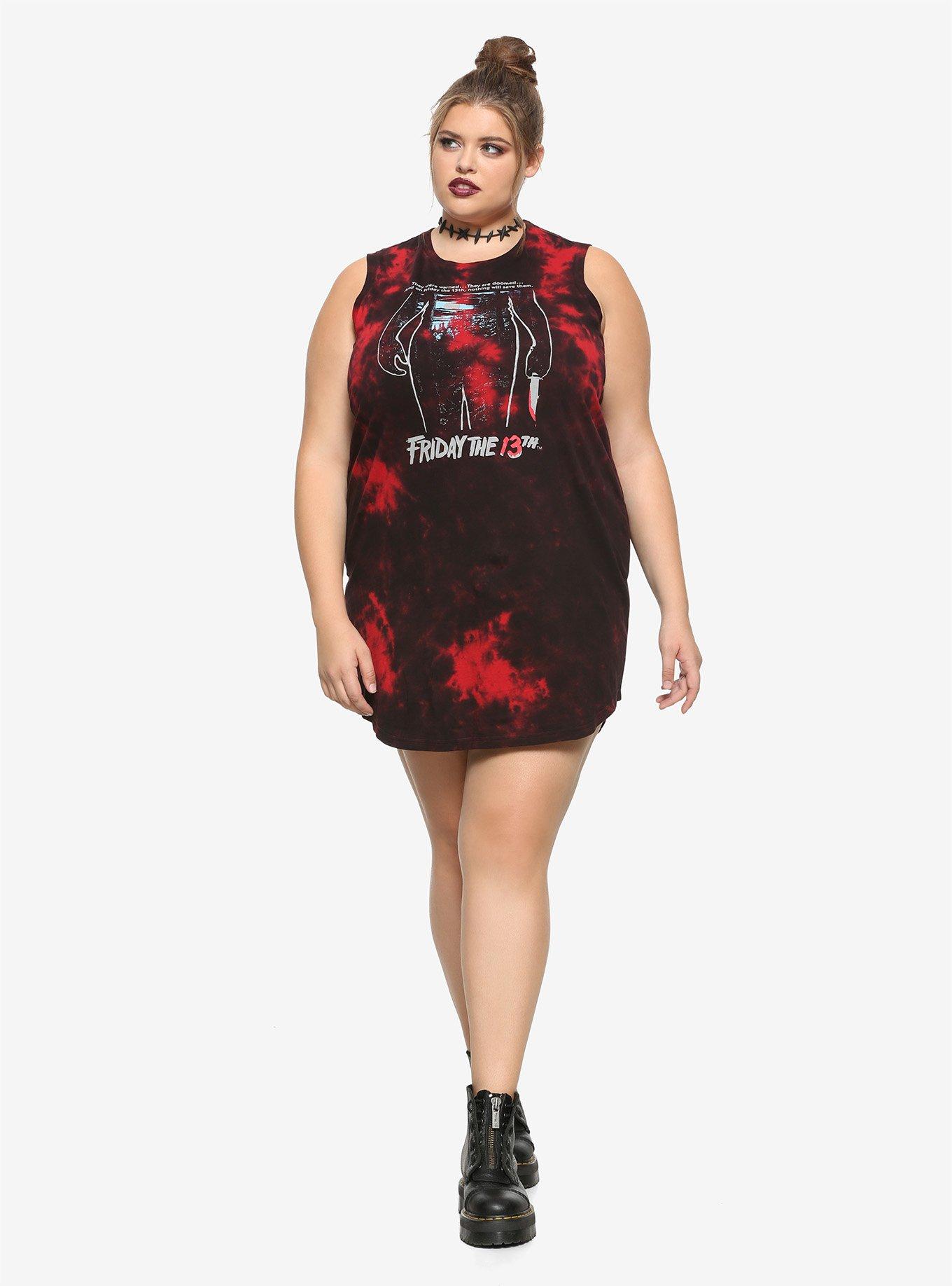 Friday The 13th Tie-Dye T-Shirt Dress Plus Size, TIE DYE, alternate