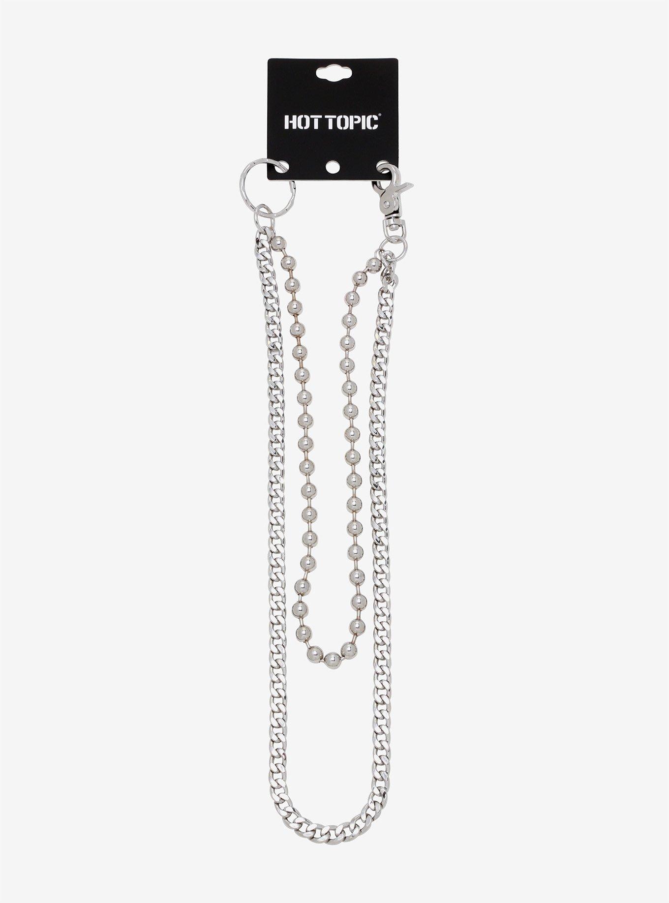 Silver Tone 24 & 18 Inch Double Wallet Chain, , alternate