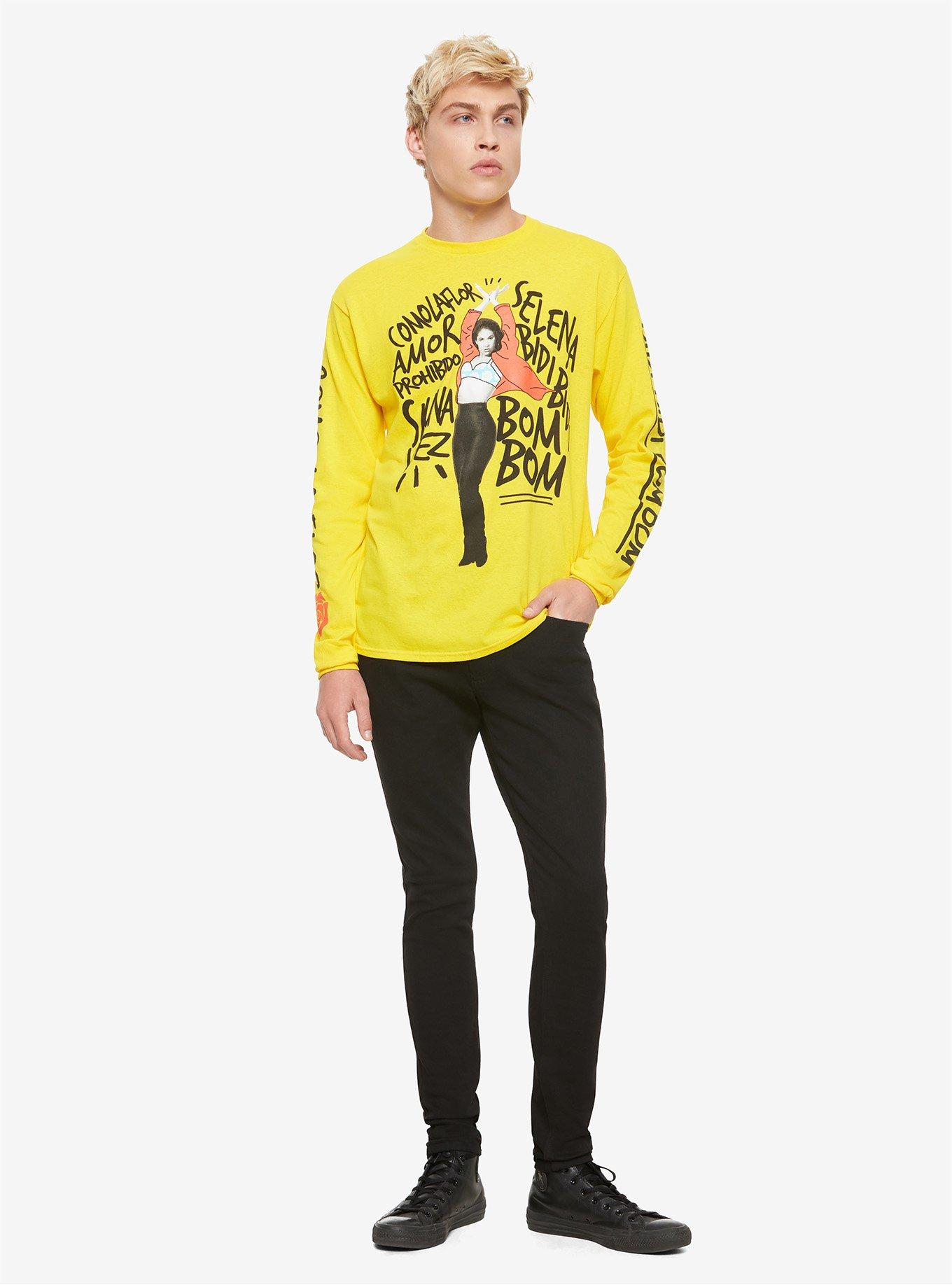 Selena Song Titles Long-Sleeve T-Shirt, YELLOW, alternate