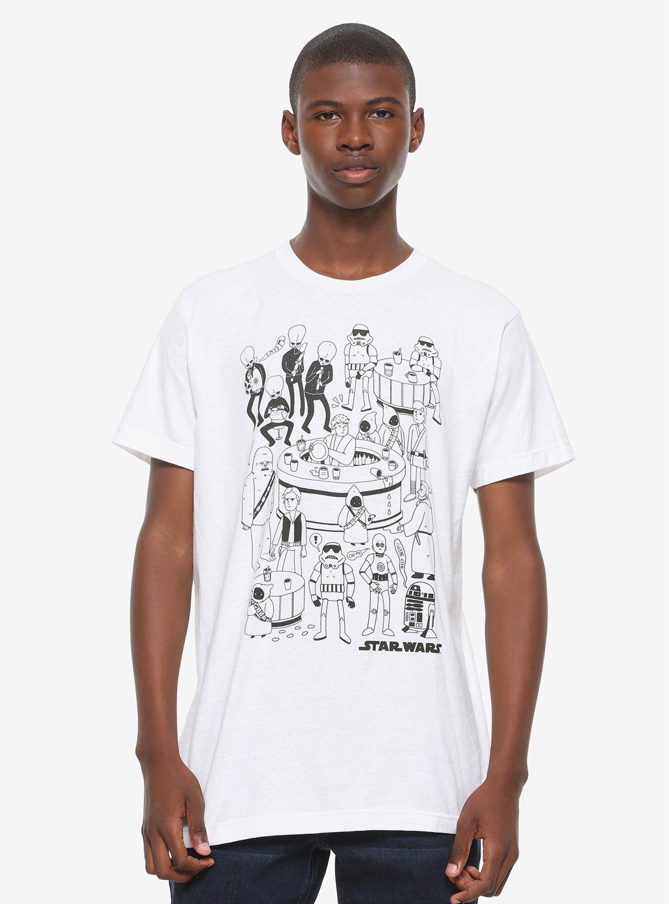 Star Wars Cantina Doodle T-Shirt, BLACK, alternate