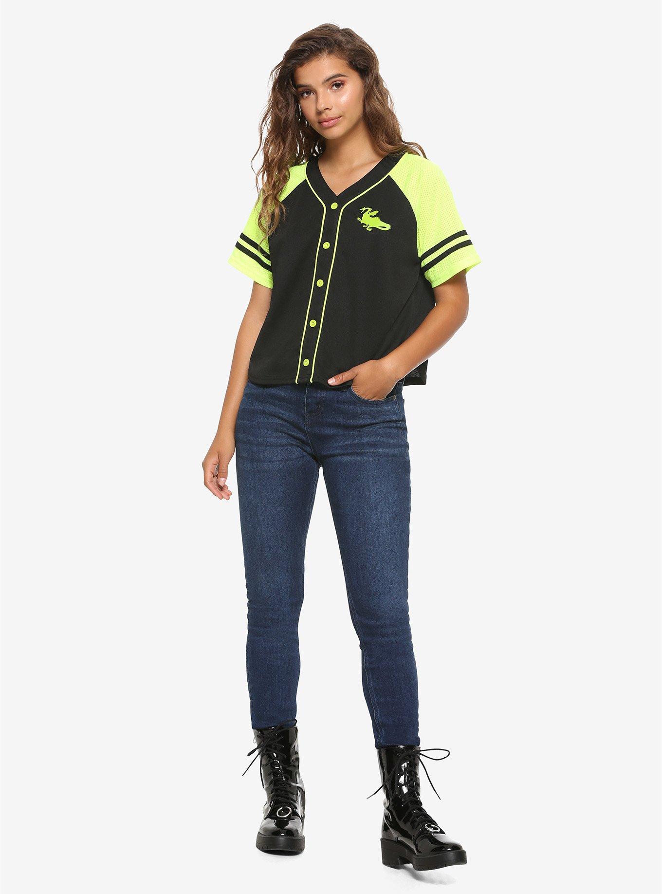 Disney Sleeping Beauty Maleficent Girls Baseball Jersey, GREEN, alternate