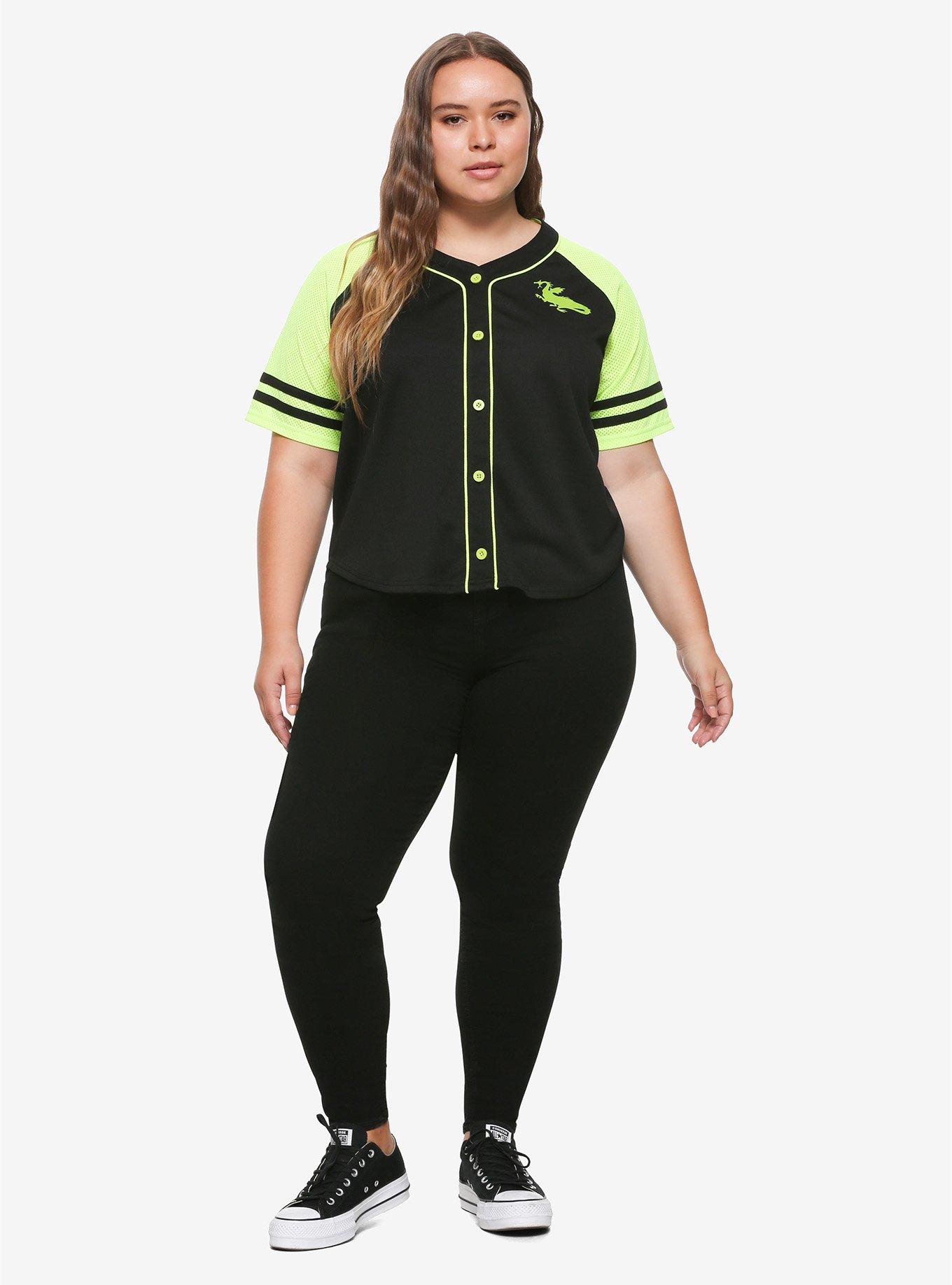 Disney Sleeping Beauty Maleficent Girls Baseball Jersey Plus Size, GREEN, alternate