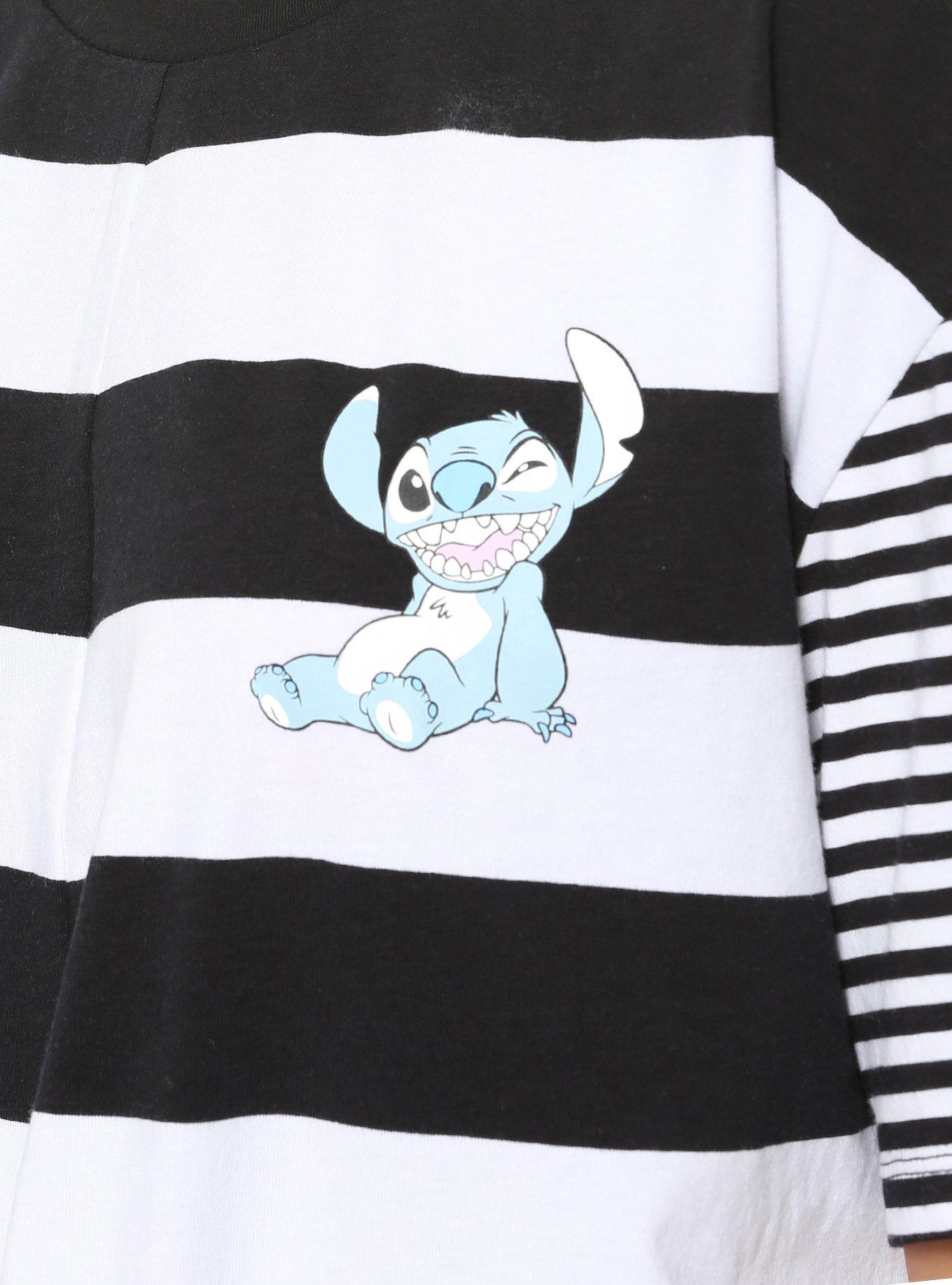 Disney Lilo & Stitch Stripe Knot-Front Girls T-Shirt, MULTI, alternate