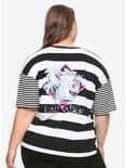 Disney Lilo & Stitch Stripe Knot-Front Girls T-Shirt Plus Size, MULTI, alternate