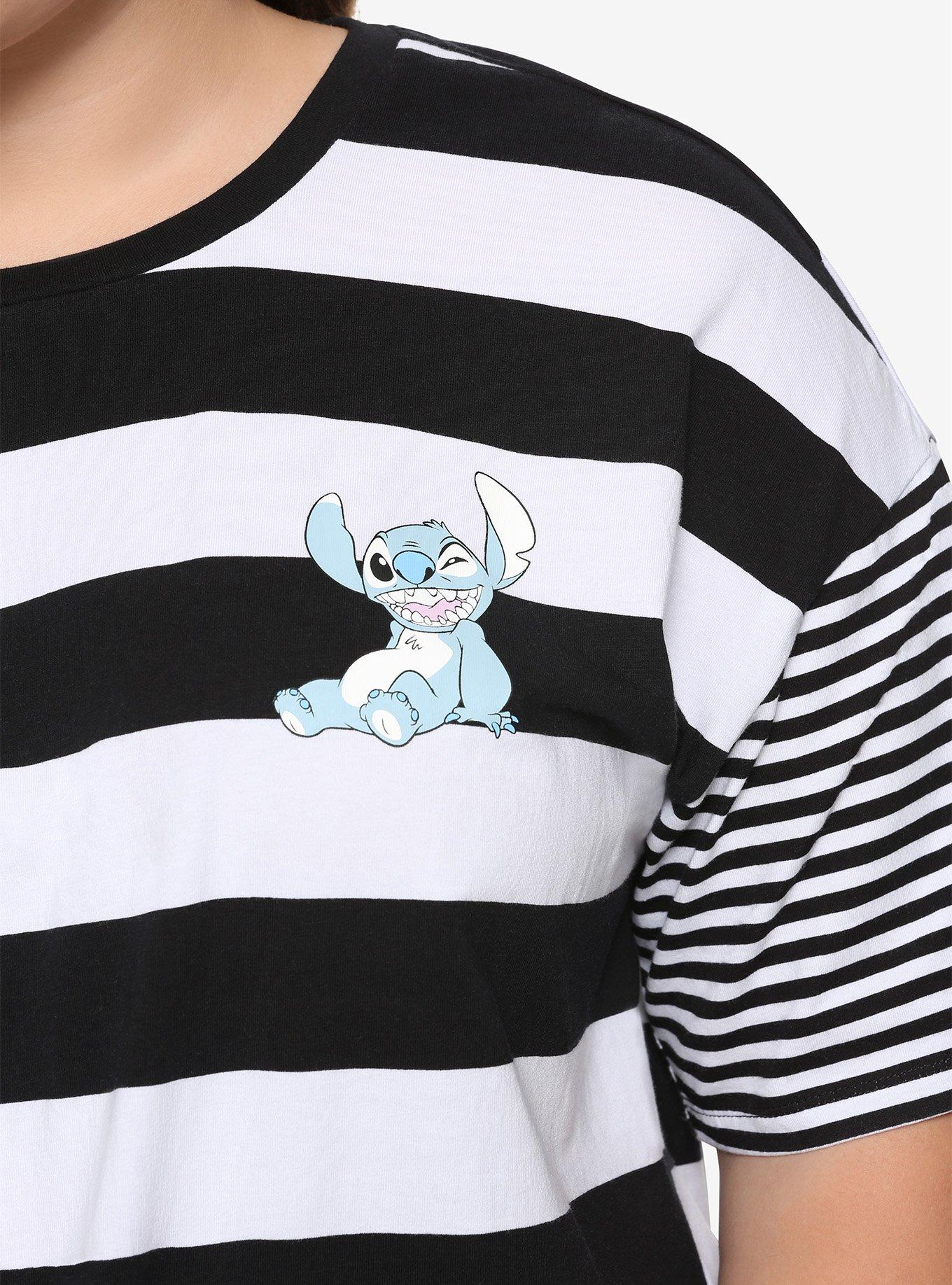 Disney Lilo & Stitch Stripe Knot-Front Girls T-Shirt Plus Size, MULTI, alternate