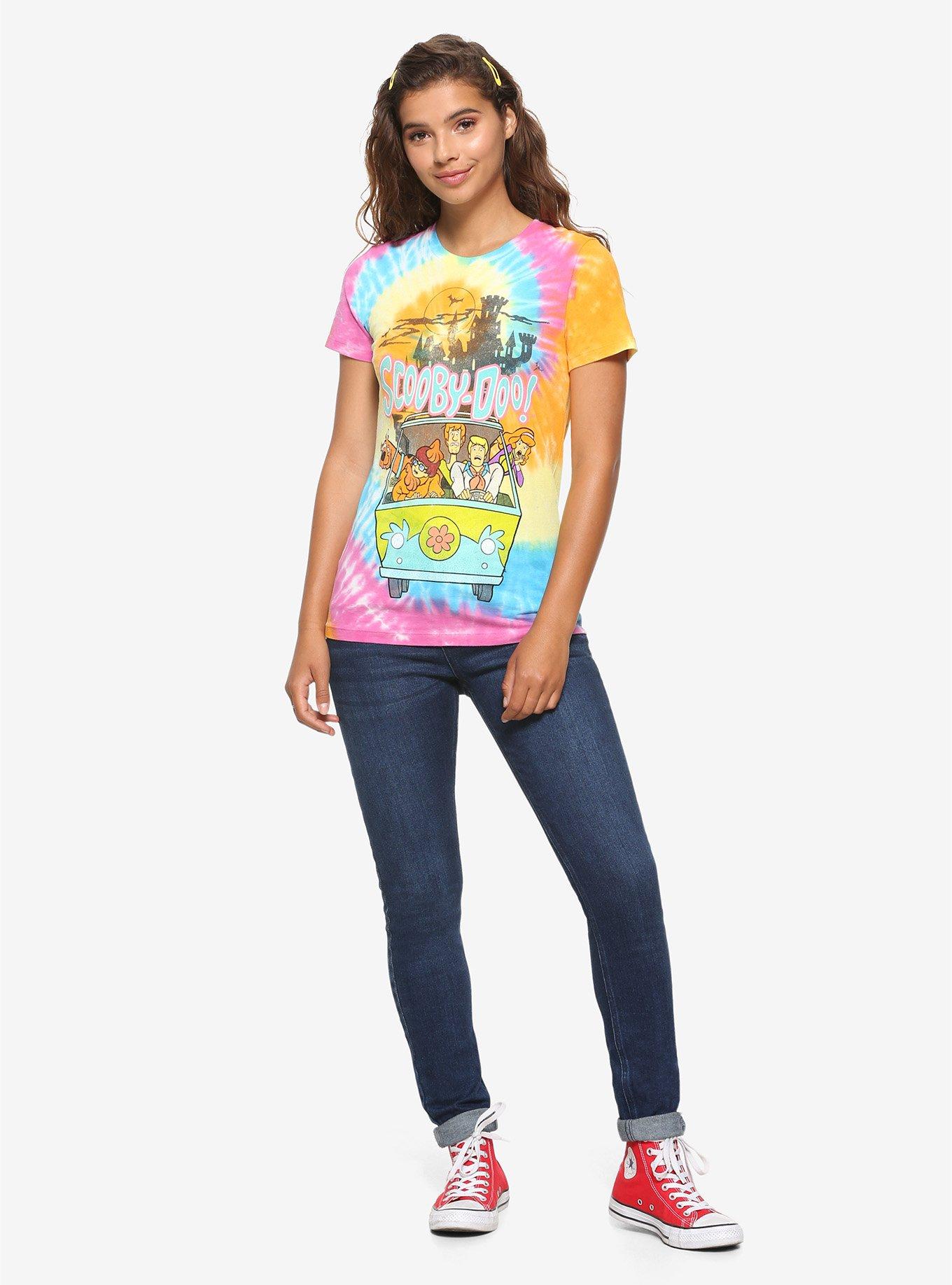 Scooby-Doo Mystery Machine Distressed Tie-Dye Girls T-Shirt, MULTI, alternate