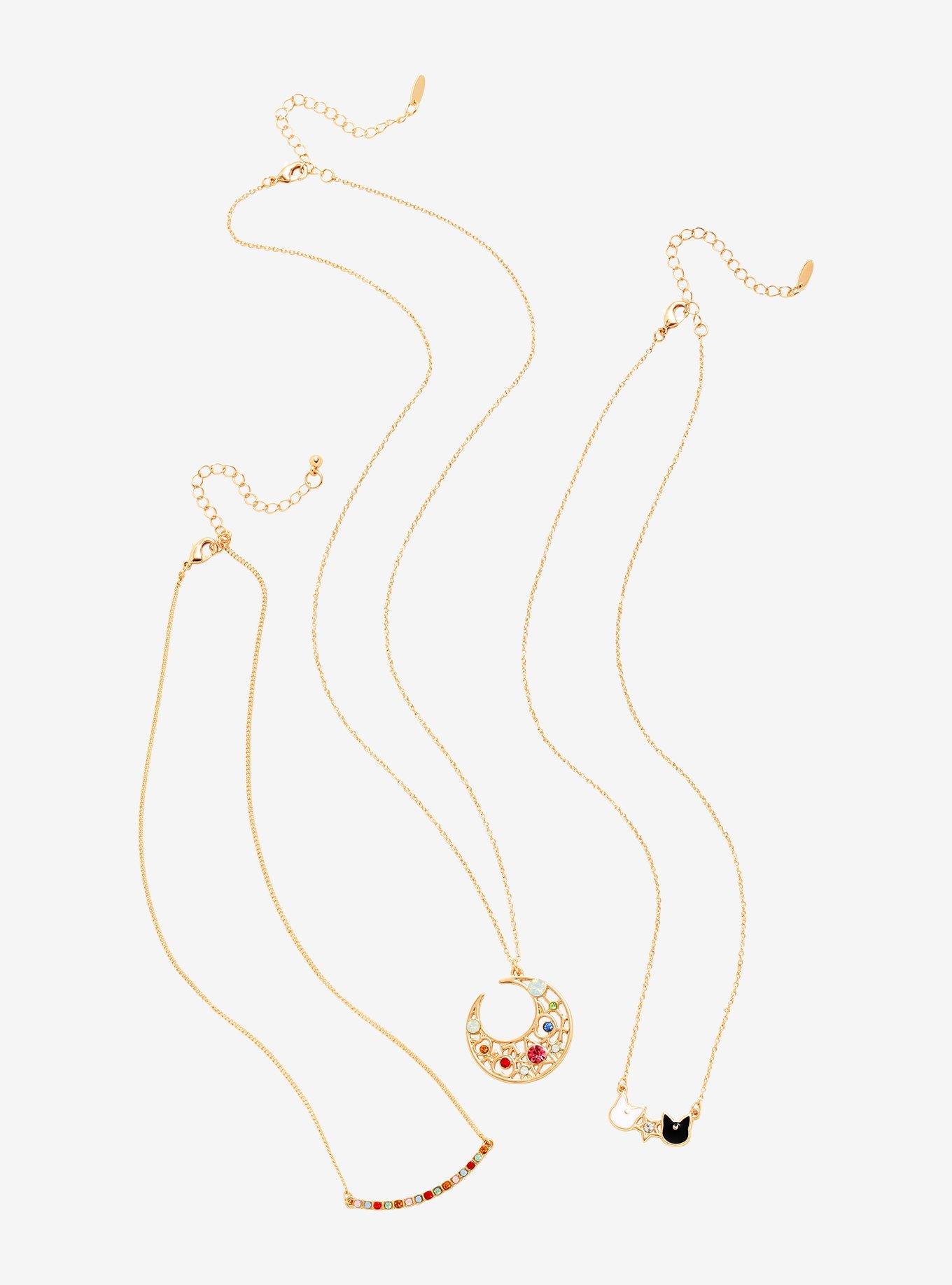 Sailor Moon Crescent Cat Layered Necklace Set - BoxLunch Exclusive, , alternate