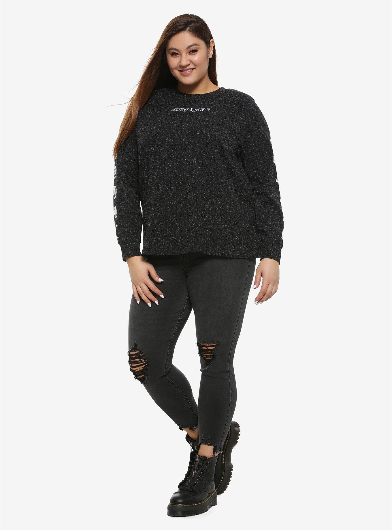 Her Universe Star Wars: The Rise Of Skywalker Death Star Moon Phases Long-Sleeve T-Shirt Plus Size, , alternate