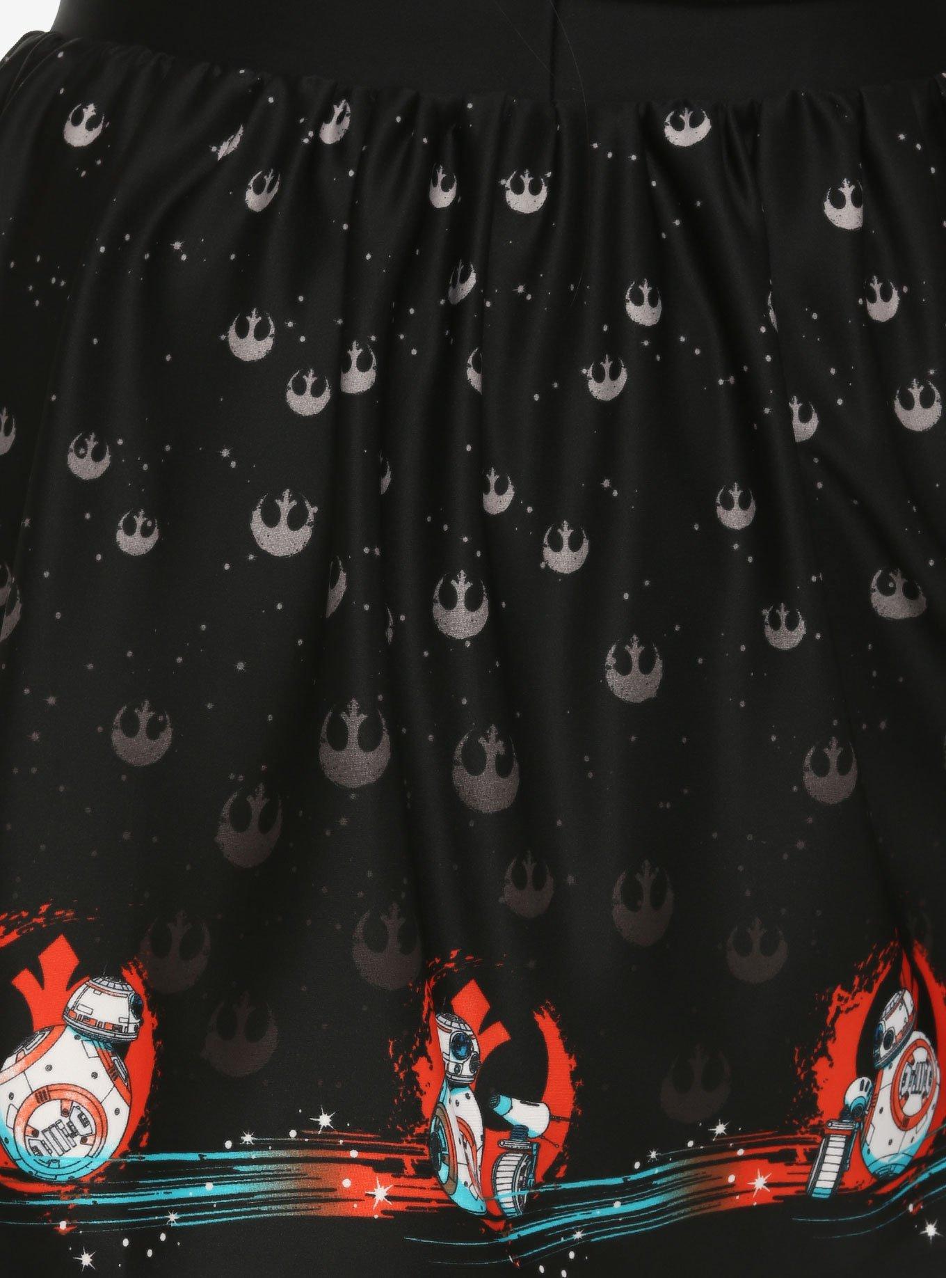 Her Universe Star Wars: The Rise Of Skywalker Rebel Droids Skater Skirt Plus Size, , alternate