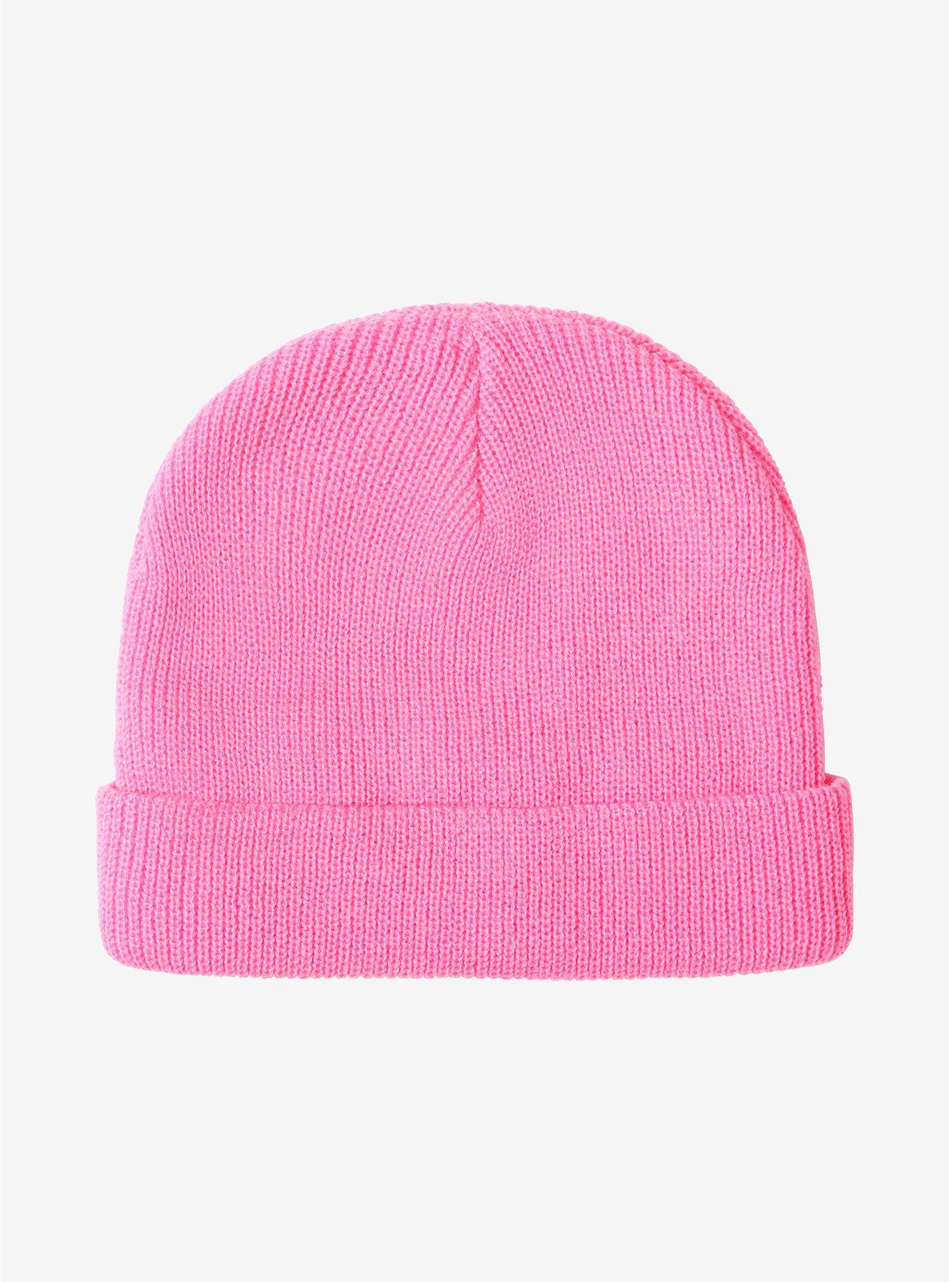 Hot Pink Knit Beanie, , alternate