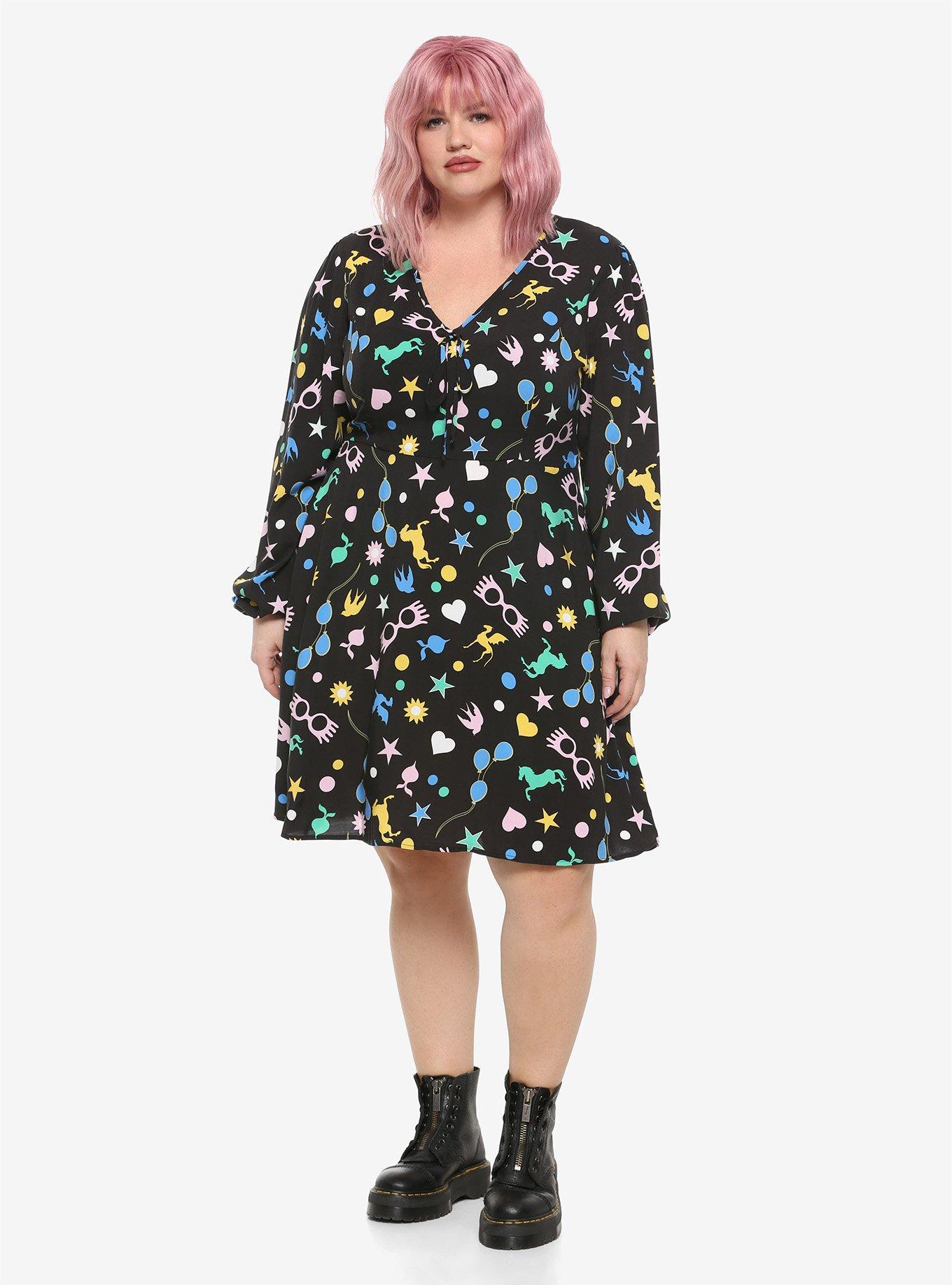 Harry Potter Luna Lovegood Long-Sleeve Icons Dress Plus Size, , alternate