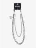 Silver 18 Inch & 24 Inch Pad Lock Double Wallet Chain, , alternate