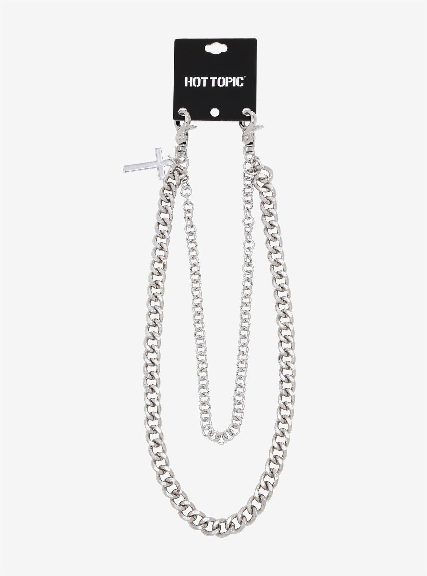 Silver 18 Inch & 24 Inch Cross Wallet Chain, , alternate