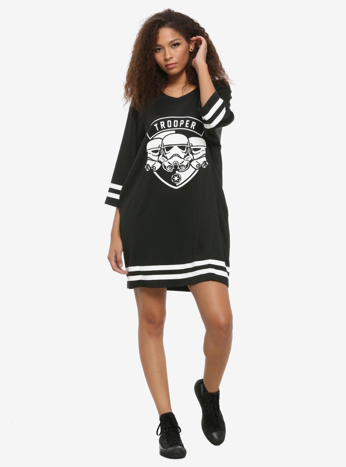 Her Universe Star Wars: The Rise Of Skywalker Stormtrooper Jersey Dress, BLACK, alternate