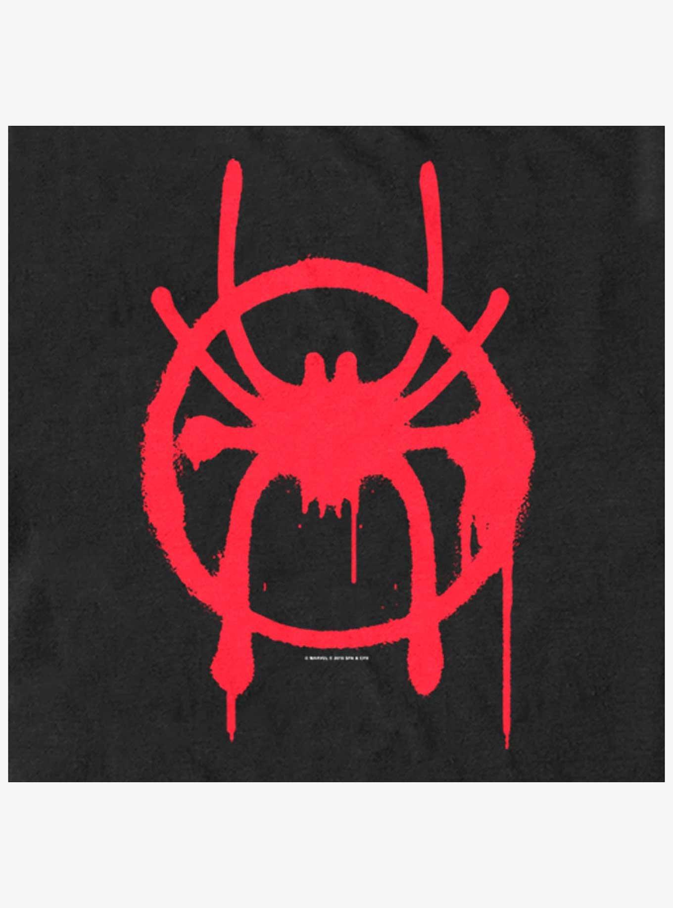 Marvel Spider-Man Miles Symbol Womens T-Shirt, BLACK, alternate