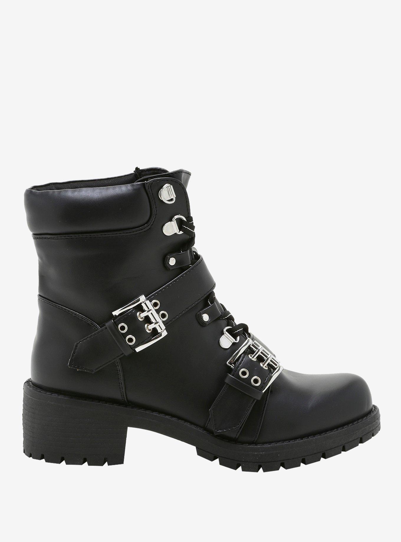 Hardcore Double Buckle Combat Boots, MULTI, alternate