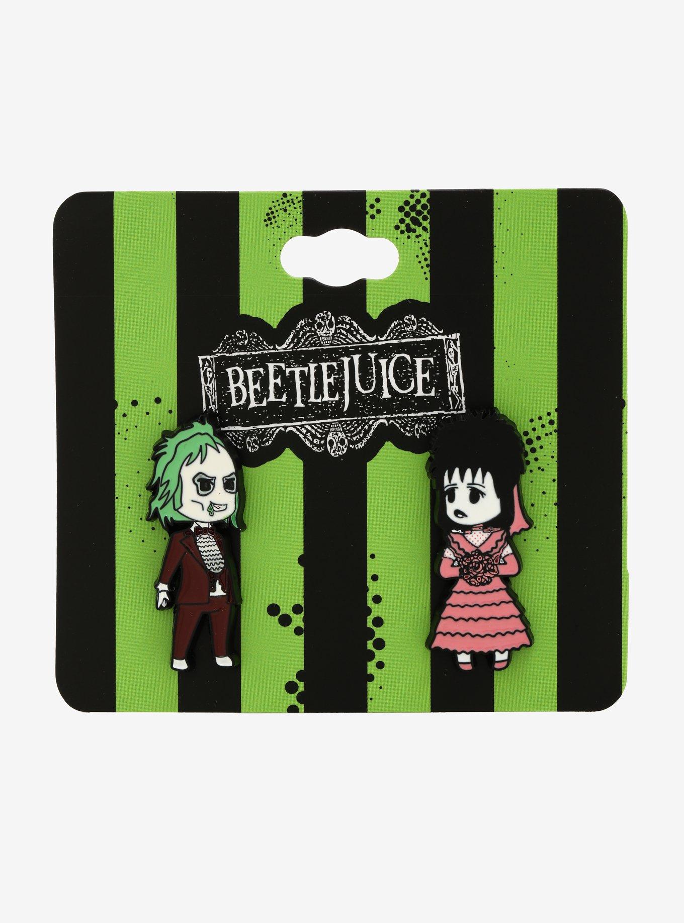 Beetlejuice Chibi Lydia & Beetlejuice Enamel Pin Set, , alternate