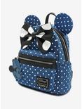 Loungefly Disney Minnie Mouse Denim Polka Dot Mini Backpack, , alternate