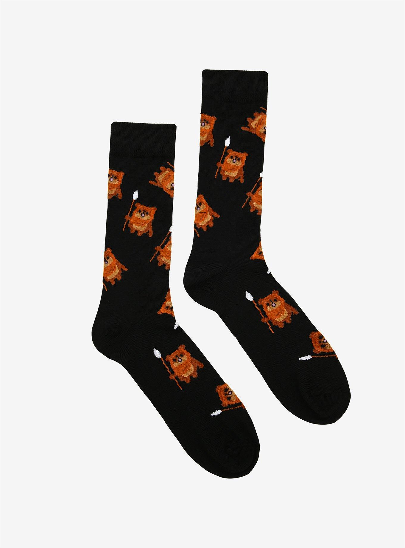 Star Wars Wicket Ewok Allover Print Crew Socks - BoxLunch Exclusive, , alternate