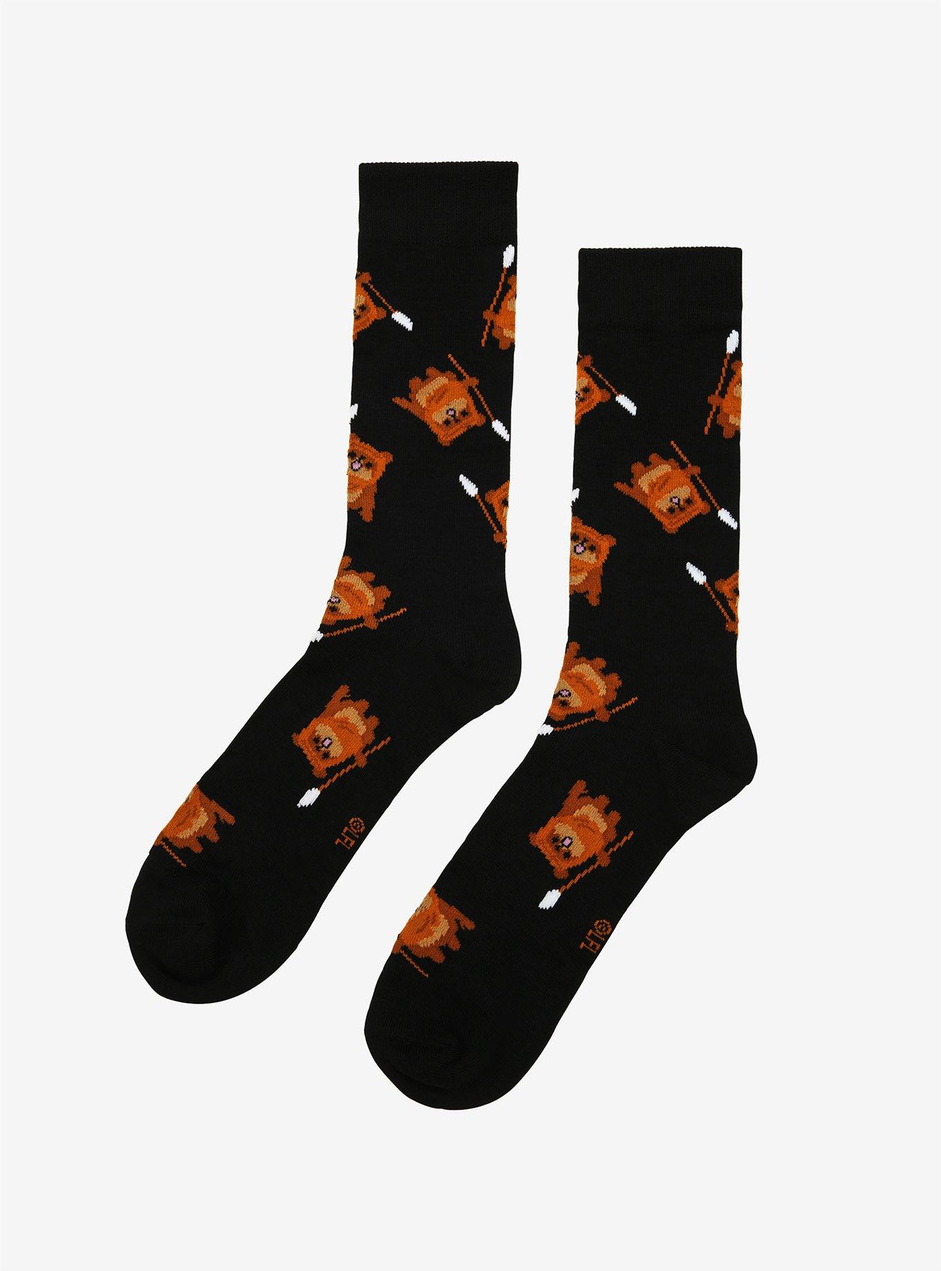 Star Wars Wicket Ewok Allover Print Crew Socks - BoxLunch Exclusive, , alternate