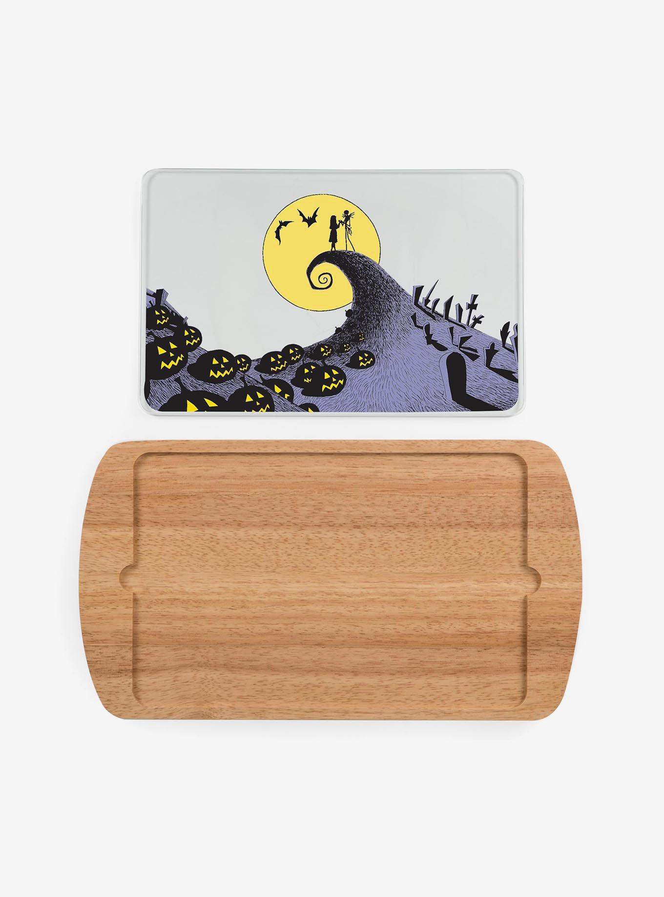 Disney Nightmare Before Christmas Jack and Sally Glass Top Serving Tray, , hi-res