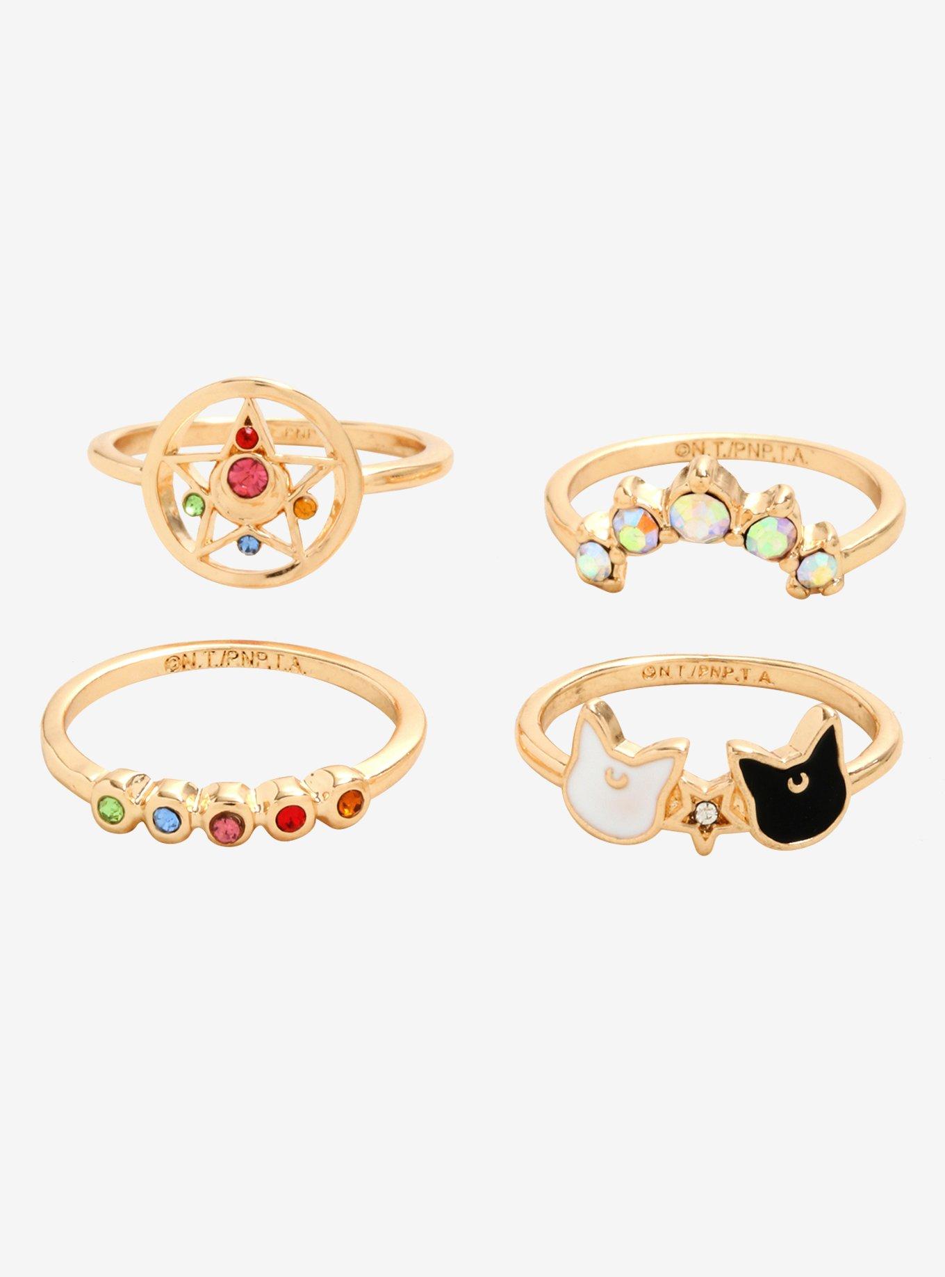 Sailor Moon Stackable Ring Set - BoxLunch Exclusive, , alternate