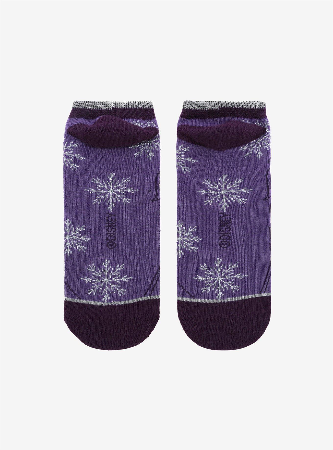 Disney Frozen 2 Elsa Glitter No-Show Socks, , alternate