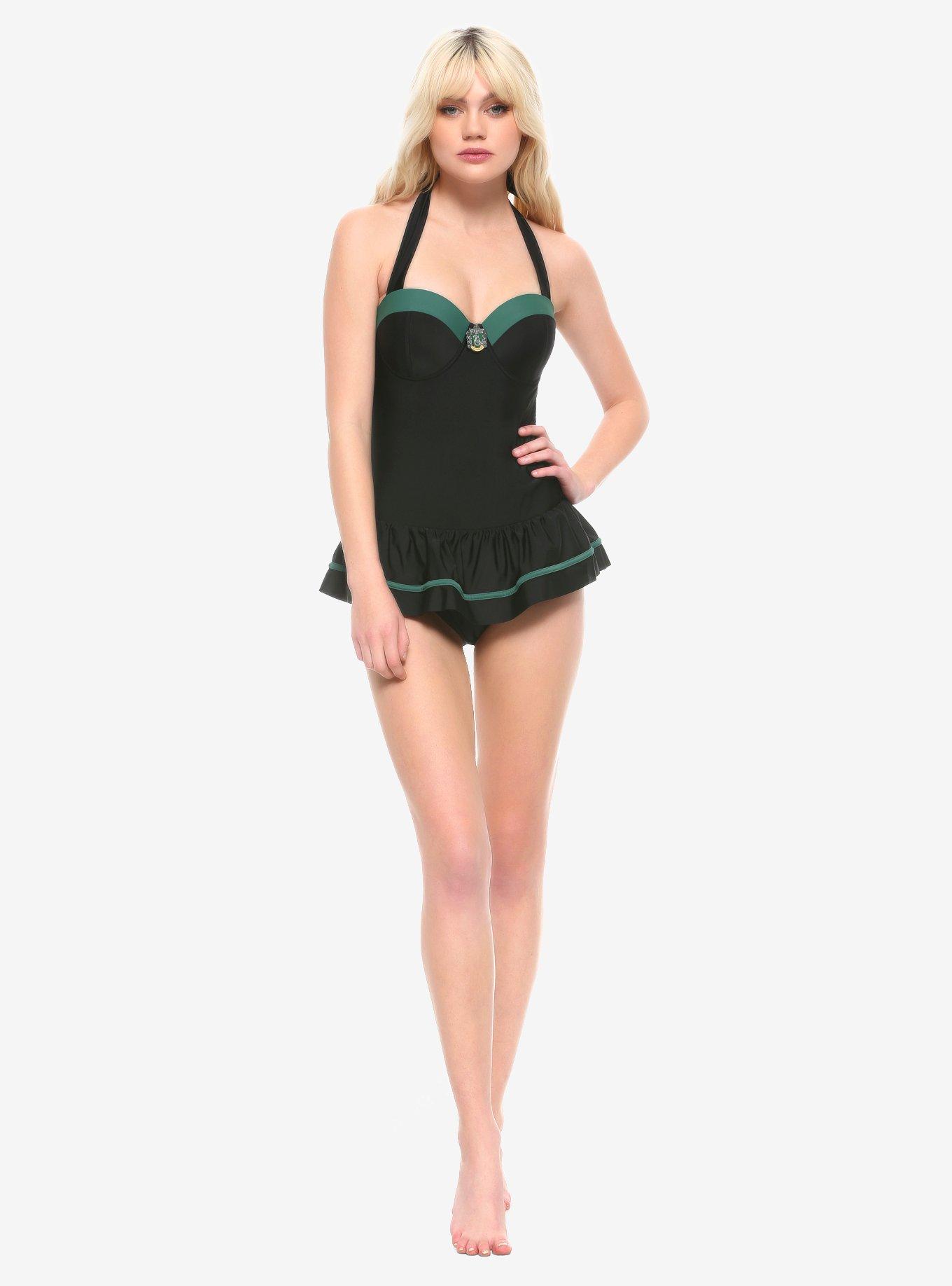 Plus Size Harry Potter Slytherin Swimsuit, MULTI, alternate