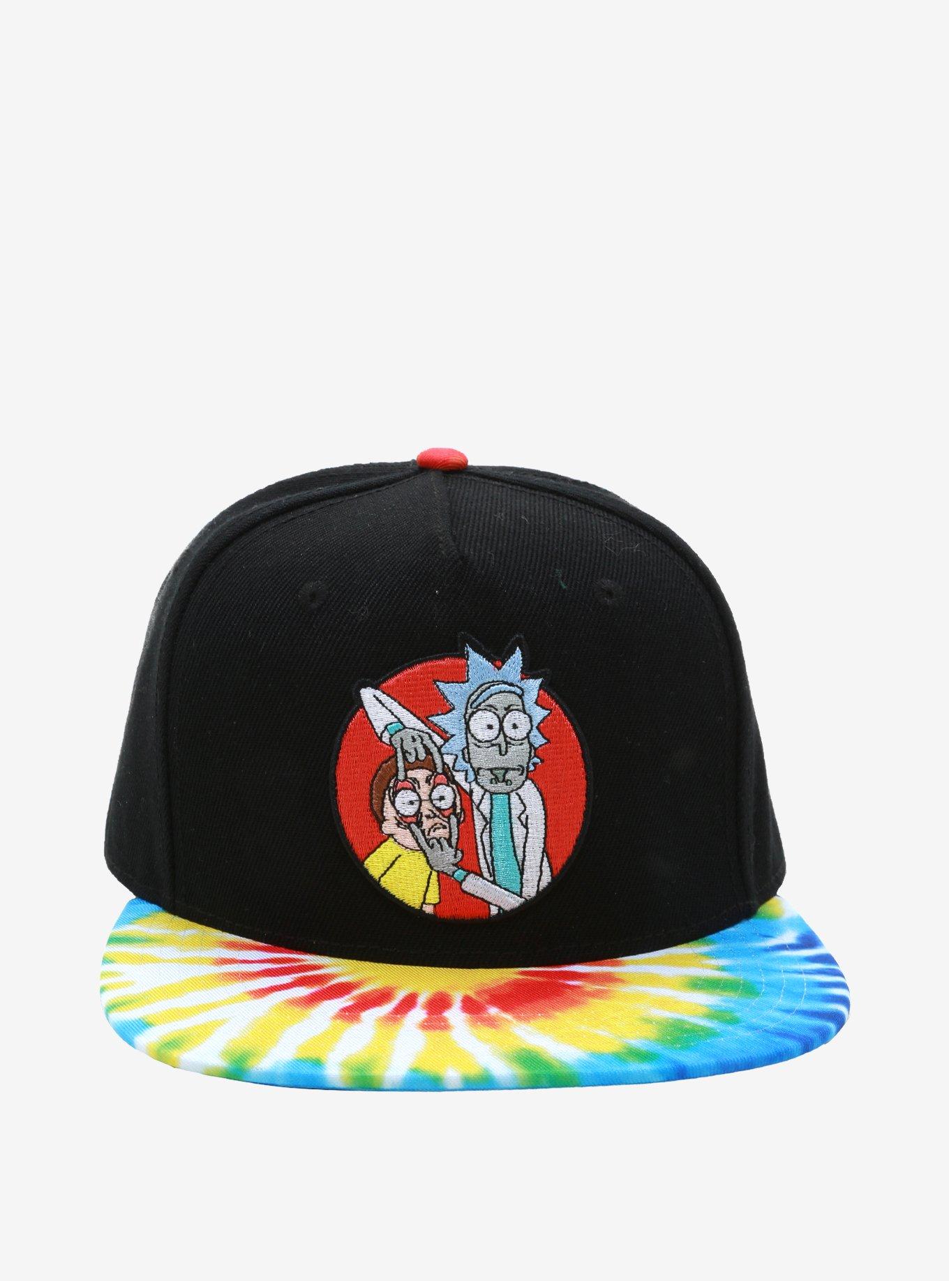 Rick And Morty Rainbow Tie-Dye Snapback Hat, , alternate
