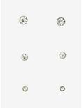 Steel Clear CZ Multi Size Nose Stud 6 Pack, SILVER, alternate