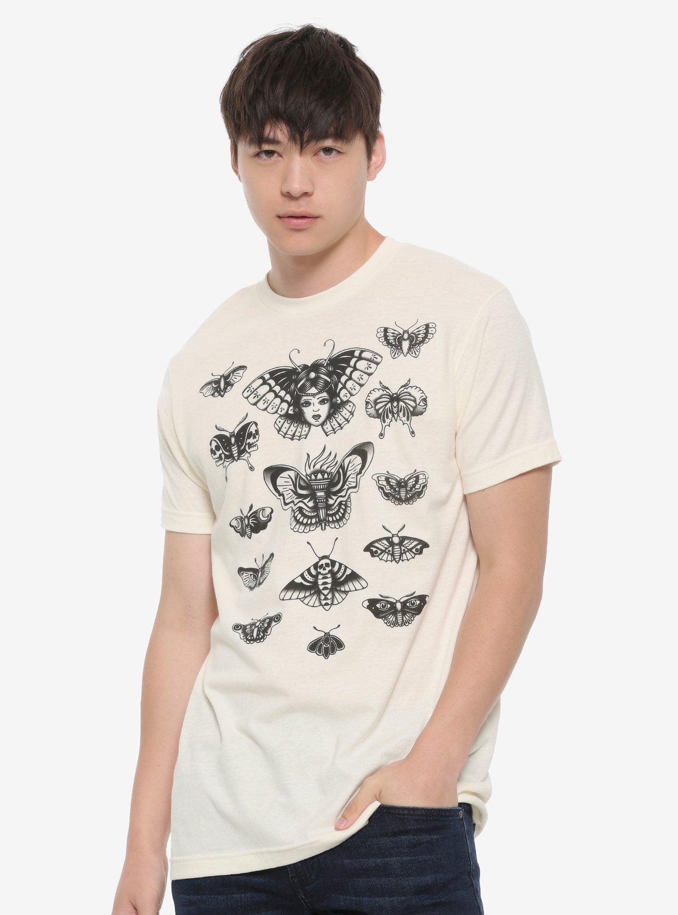 Traditional Moth Flash Sheet T-Shirt, CREAM, alternate