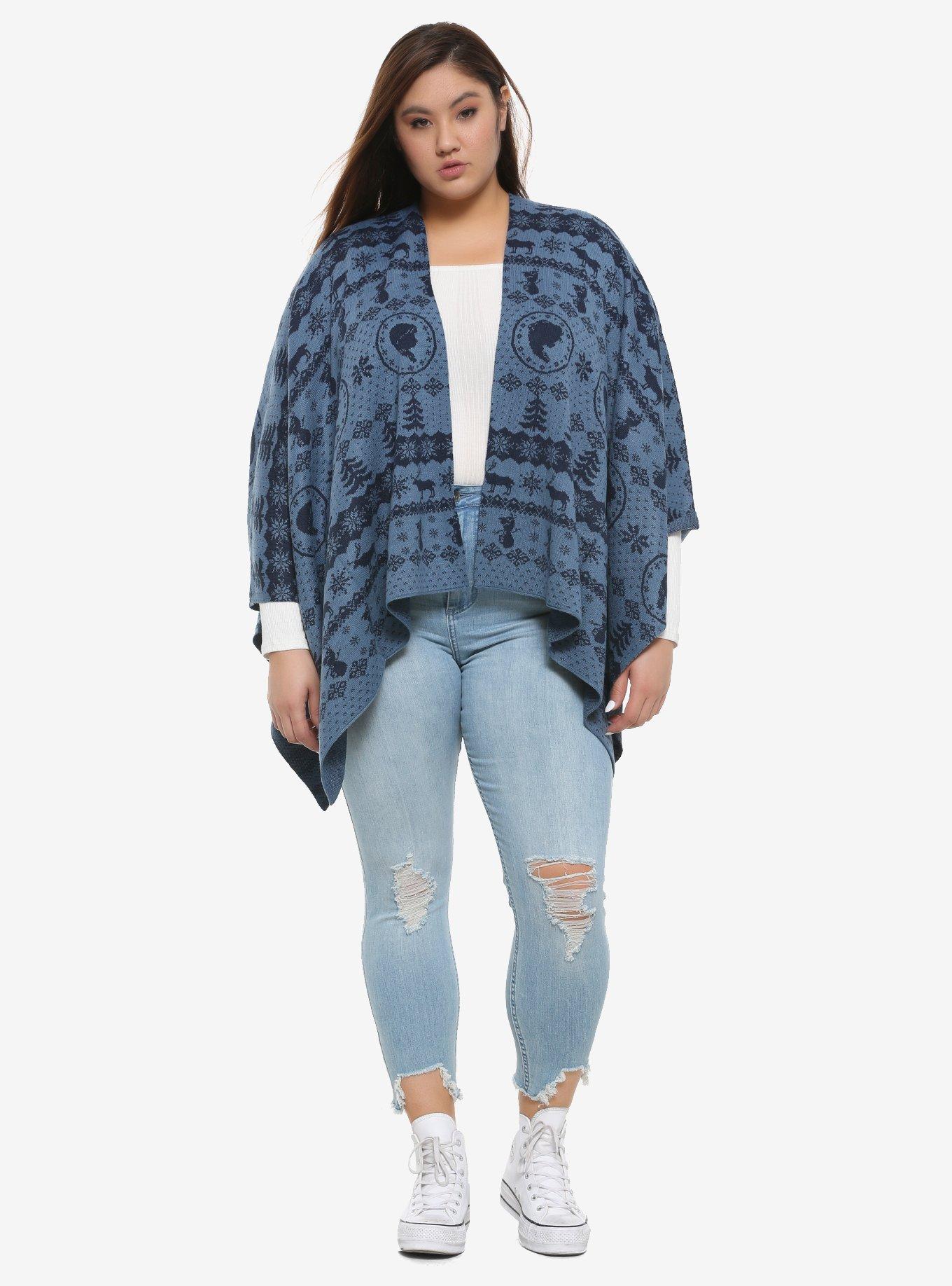 Her Universe Disney Frozen 2 Nordic Folk Pattern Open Cardigan, MULTI, alternate